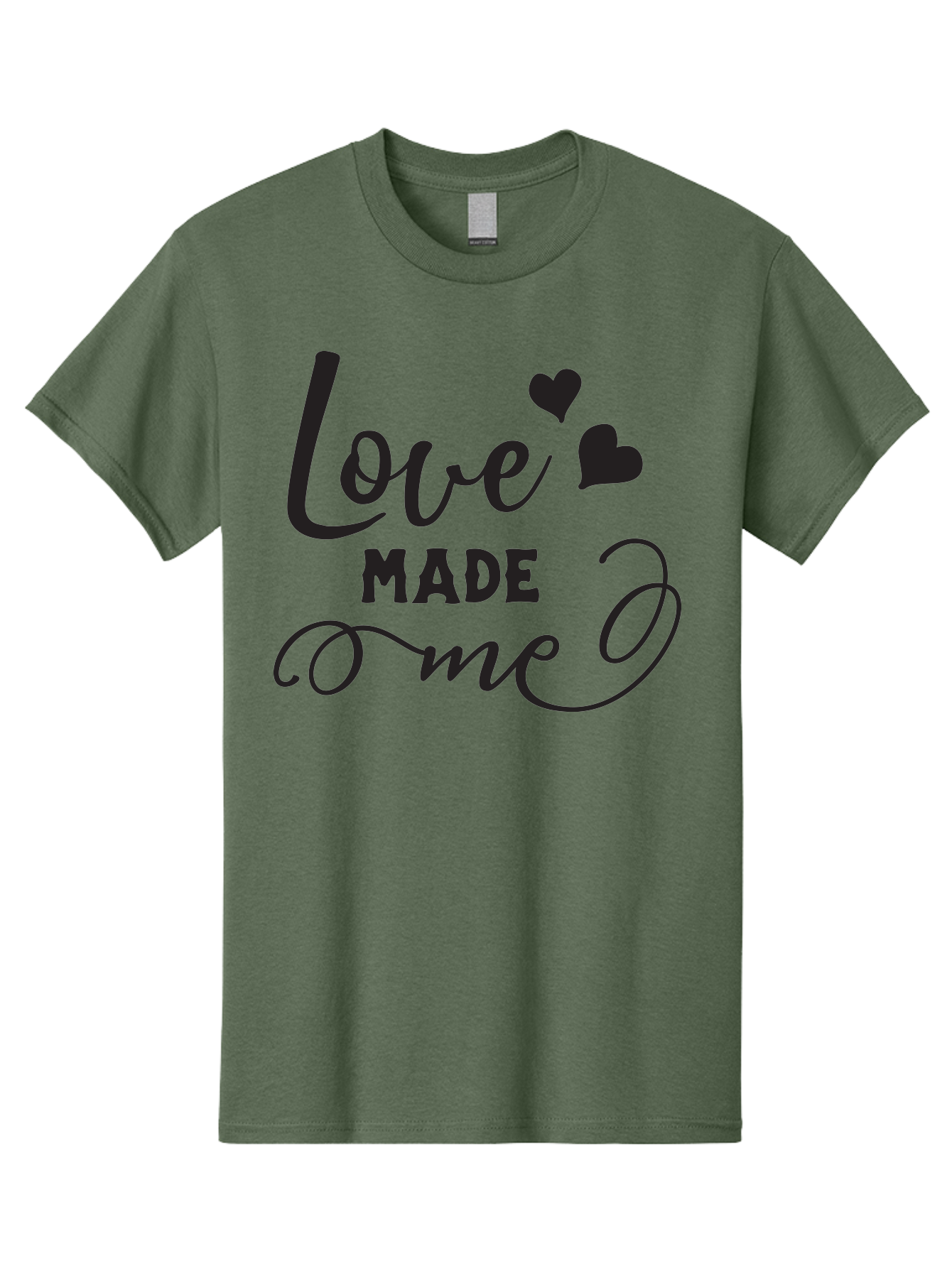 Love-Made-Me Men'S Graphic Tee, 100% Cotton, Comfortable Casual Summer Wear, Machine Washable, Love Quote, Heartwarming Phrase, Love Made Me, Inspirational Text, Black Text, Cursive Font, Heart Symbols, Love Message, Affectionate Words Aac979