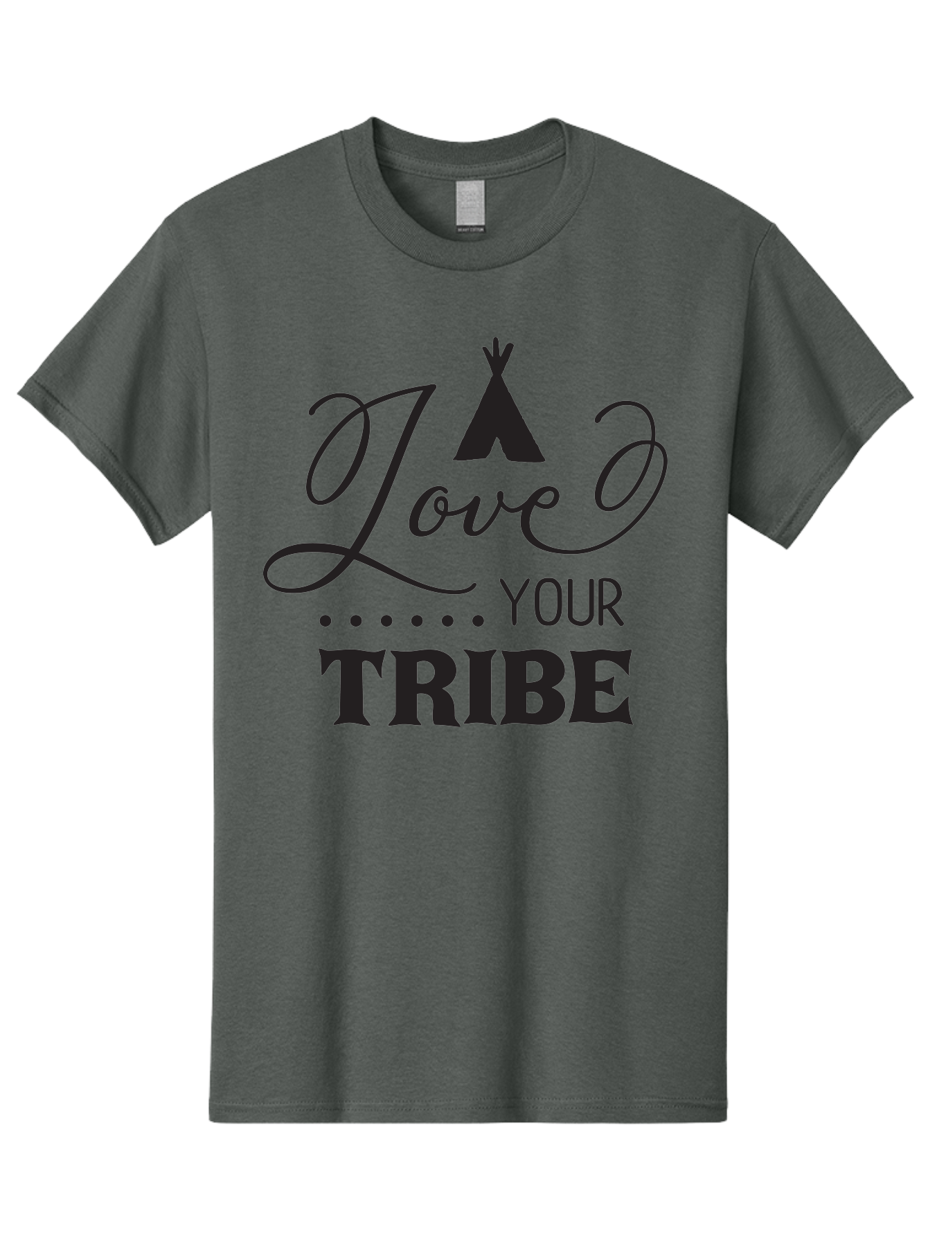 Love-Your-Tribe Men'S Graphic Tee, 100% Cotton, Comfortable Casual Summer Wear, Machine Washable, Love Your Tribe, Tribal Love, Motivational Quote, Inspirational Saying, Teepee Symbol, Unity Phrase, Community Message, Typographic Art Aac982