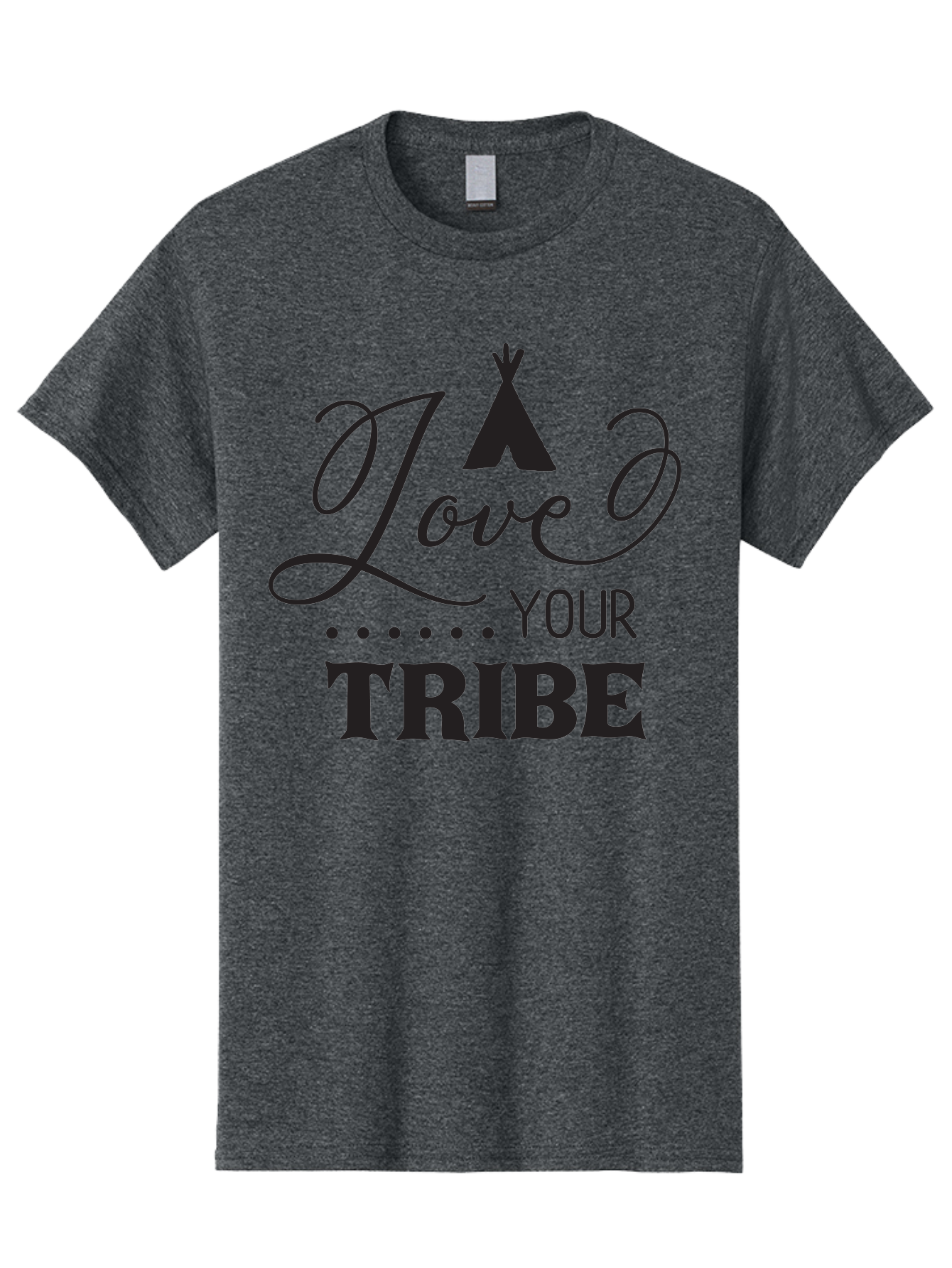 Love-Your-Tribe Men'S Graphic Tee, 100% Cotton, Comfortable Casual Summer Wear, Machine Washable, Love Your Tribe, Tribal Love, Motivational Quote, Inspirational Saying, Teepee Symbol, Unity Phrase, Community Message, Typographic Art Aac982