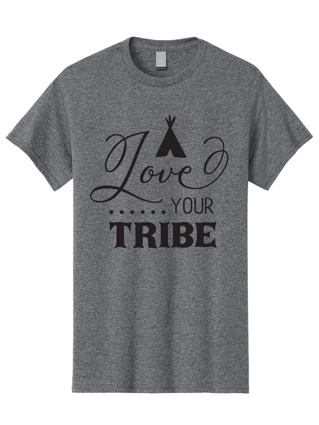 Love-Your-Tribe Men'S Graphic Tee, 100% Cotton, Comfortable Casual Summer Wear, Machine Washable, Love Your Tribe, Tribal Love, Motivational Quote, Inspirational Saying, Teepee Symbol, Unity Phrase, Community Message, Typographic Art Aac982