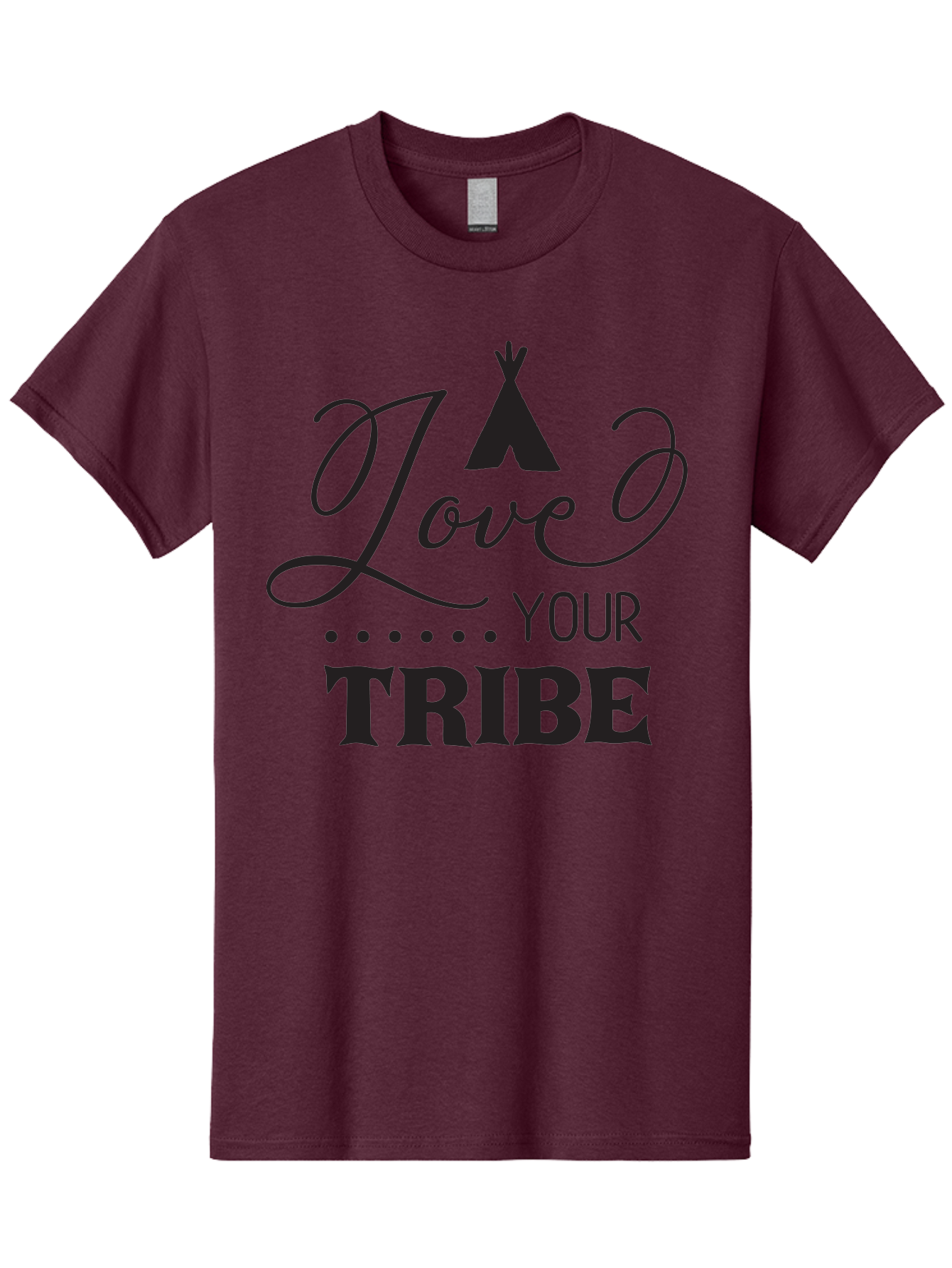 Love-Your-Tribe Men'S Graphic Tee, 100% Cotton, Comfortable Casual Summer Wear, Machine Washable, Love Your Tribe, Tribal Love, Motivational Quote, Inspirational Saying, Teepee Symbol, Unity Phrase, Community Message, Typographic Art Aac982