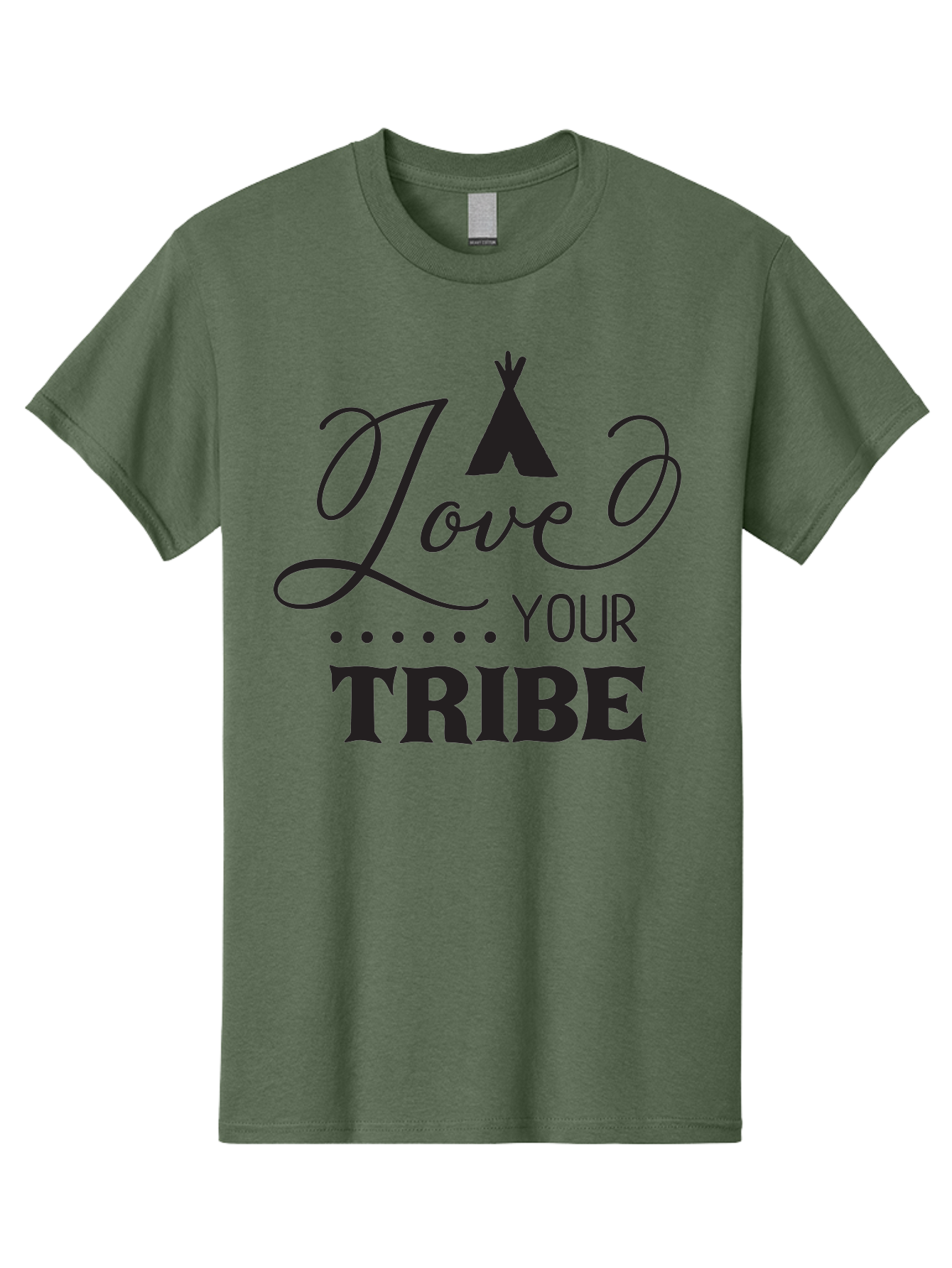 Love-Your-Tribe Men'S Graphic Tee, 100% Cotton, Comfortable Casual Summer Wear, Machine Washable, Love Your Tribe, Tribal Love, Motivational Quote, Inspirational Saying, Teepee Symbol, Unity Phrase, Community Message, Typographic Art Aac982
