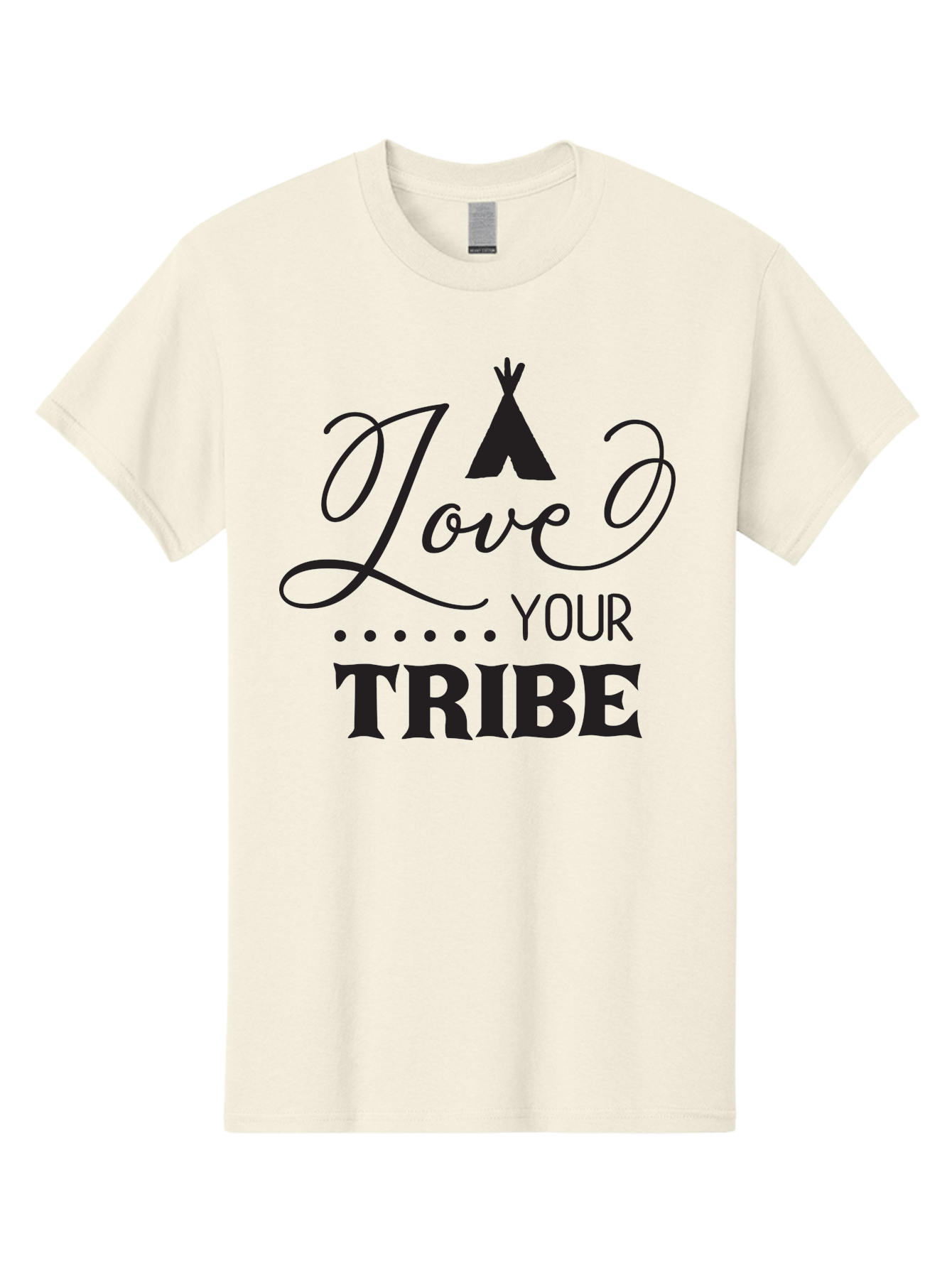 Love-Your-Tribe Men'S Graphic Tee, 100% Cotton, Comfortable Casual Summer Wear, Machine Washable, Love Your Tribe, Tribal Love, Motivational Quote, Inspirational Saying, Teepee Symbol, Unity Phrase, Community Message, Typographic Art Aac982