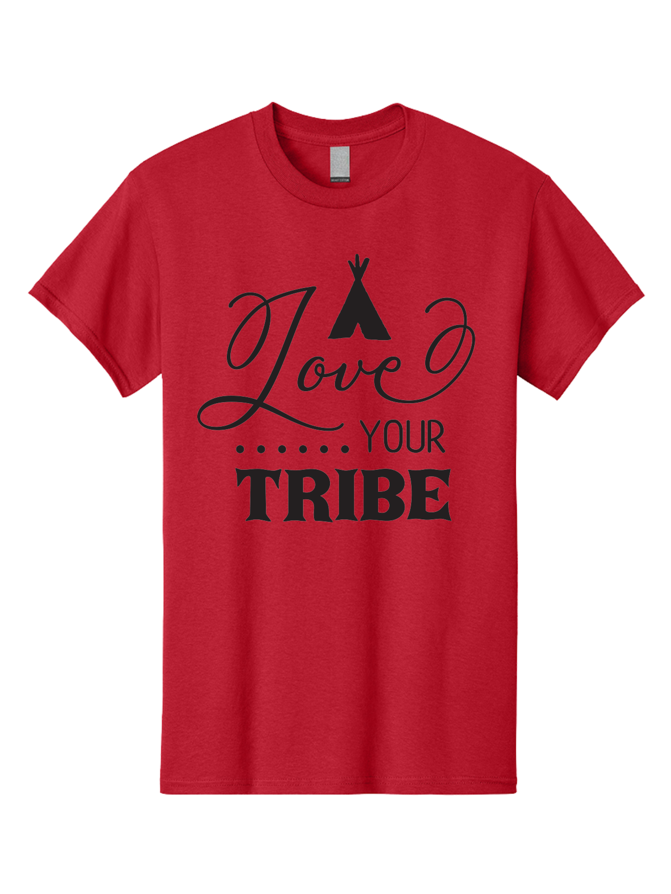 Love-Your-Tribe Men'S Graphic Tee, 100% Cotton, Comfortable Casual Summer Wear, Machine Washable, Love Your Tribe, Tribal Love, Motivational Quote, Inspirational Saying, Teepee Symbol, Unity Phrase, Community Message, Typographic Art Aac982