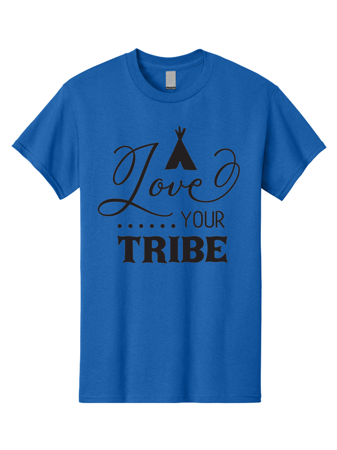 Love-Your-Tribe Men'S Graphic Tee, 100% Cotton, Comfortable Casual Summer Wear, Machine Washable, Love Your Tribe, Tribal Love, Motivational Quote, Inspirational Saying, Teepee Symbol, Unity Phrase, Community Message, Typographic Art Aac982