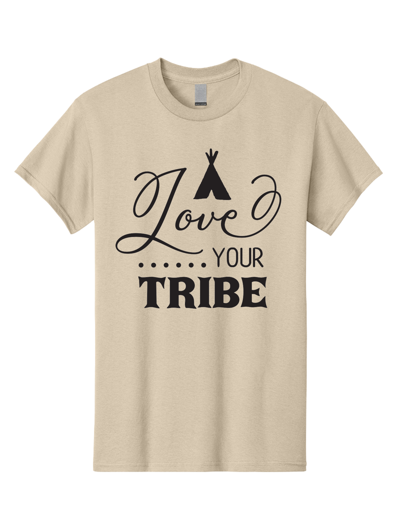 Love-Your-Tribe Men'S Graphic Tee, 100% Cotton, Comfortable Casual Summer Wear, Machine Washable, Love Your Tribe, Tribal Love, Motivational Quote, Inspirational Saying, Teepee Symbol, Unity Phrase, Community Message, Typographic Art Aac982