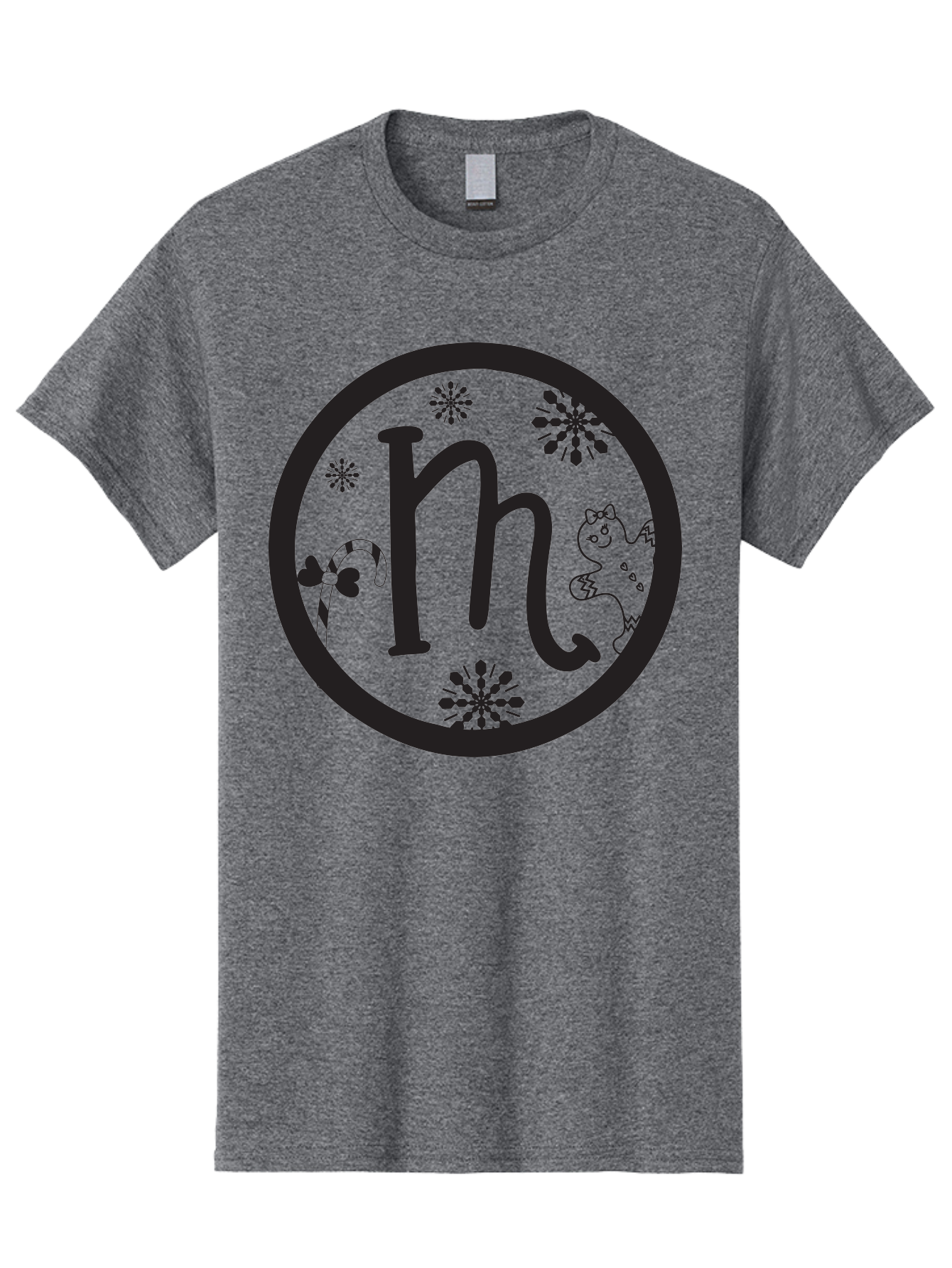 M Men'S Graphic Tee, 100% Cotton, Comfortable Casual Summer Wear, Machine Washable, Black Letter M, Floral Designs, Whimsical Cat, Playful Illustration, Decorative Circle, Cute Cartoon Character, Lovely Doodles, Artistic Typography Aac984