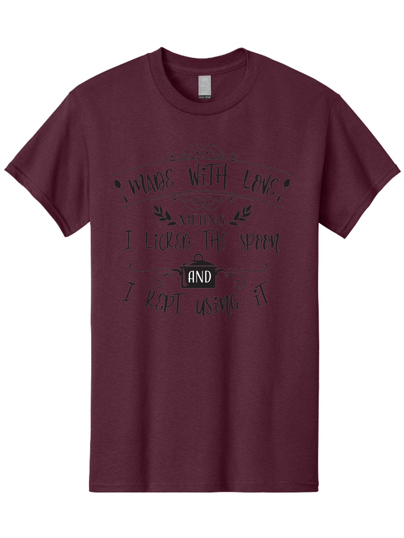 Made-With-Love Men'S Graphic Tee, 100% Cotton, Comfortable Casual Summer Wear, Machine Washable, Humorous Quote, Kitchen Humor, Cooking With Love, Funny Kitchen Signs, Witty Sayings, Playful Kitchen Decor, Cooking Quotes Aac985