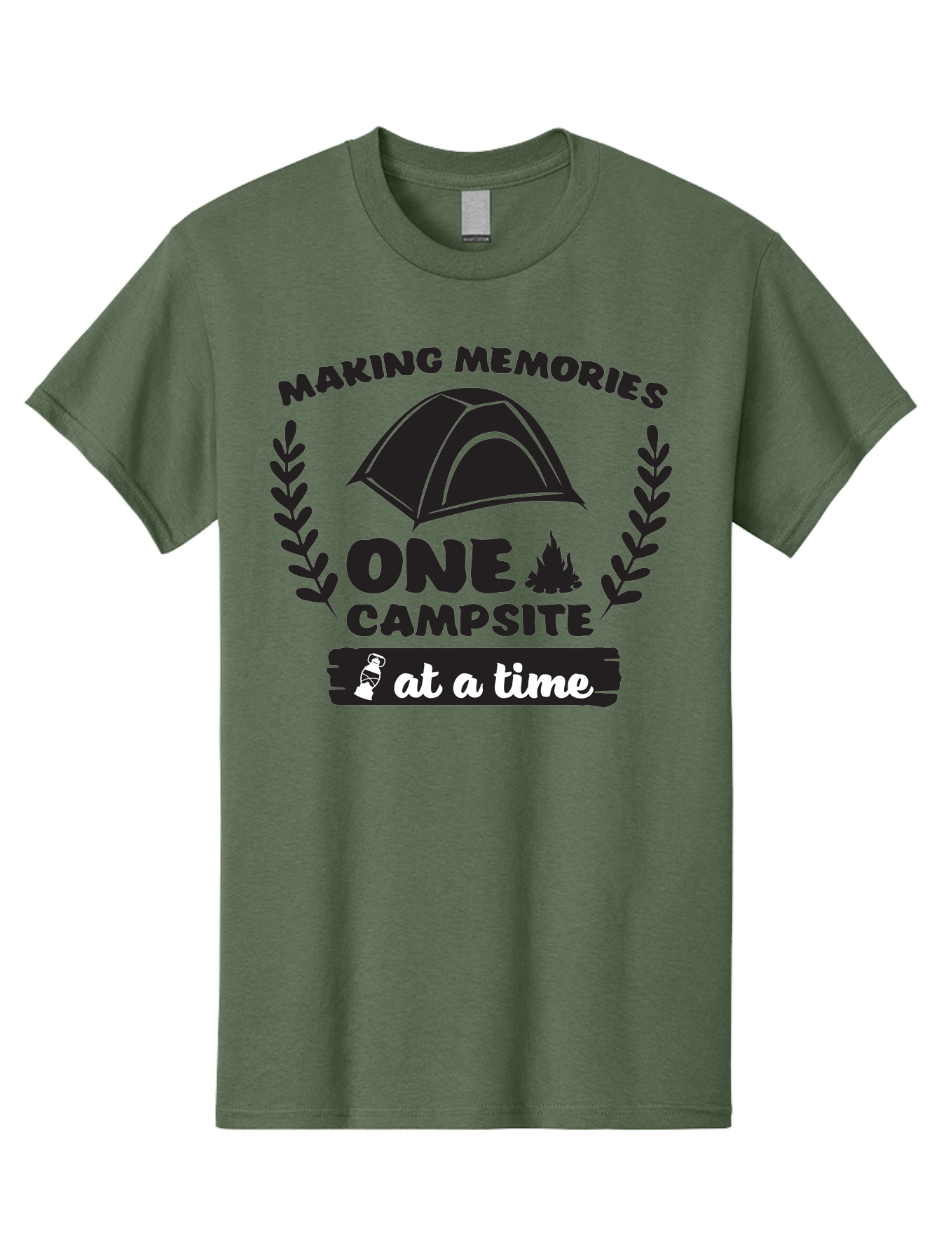 Making-Memories-One-Campsite-At-A-Time Men'S Graphic Tee, 100% Cotton, Comfortable Casual Summer Wear, Machine Washable, Camping Adventures, Outdoor Escapades, Making Memories, One Campsite At A Time, Campsite Fun, Tent Life, Campfire Moments, Aac990