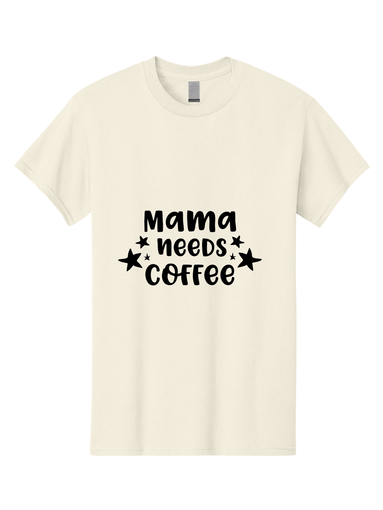 Mama-Needs-Coffee Men'S Graphic Tee, 100% Cotton, Comfortable Casual Summer Wear, Machine Washable, Funny Mom Quotes, Coffee Quote, Mama Needs Coffee, Mom Humor, Coffee Humor, Star Design, Black Text, Mothers Day Gift Aac991