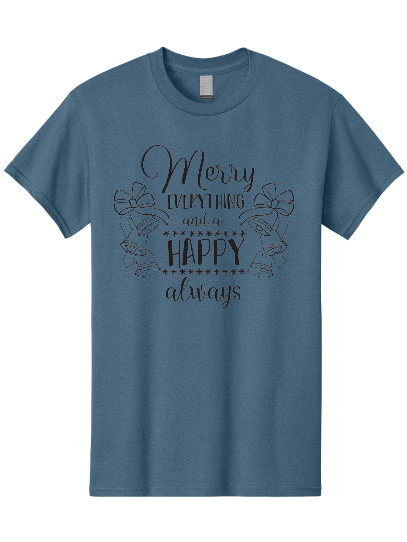 Merry-Everything-And-Happy-Always Men'S Graphic Tee, 100% Cotton, Comfortable Casual Summer Wear, Machine Washable, Merry Everything And A Happy Always, Festive Greeting, Holiday Cheer, Christmas Wishes, Joyful Message, Celebratory Tone, Aad005