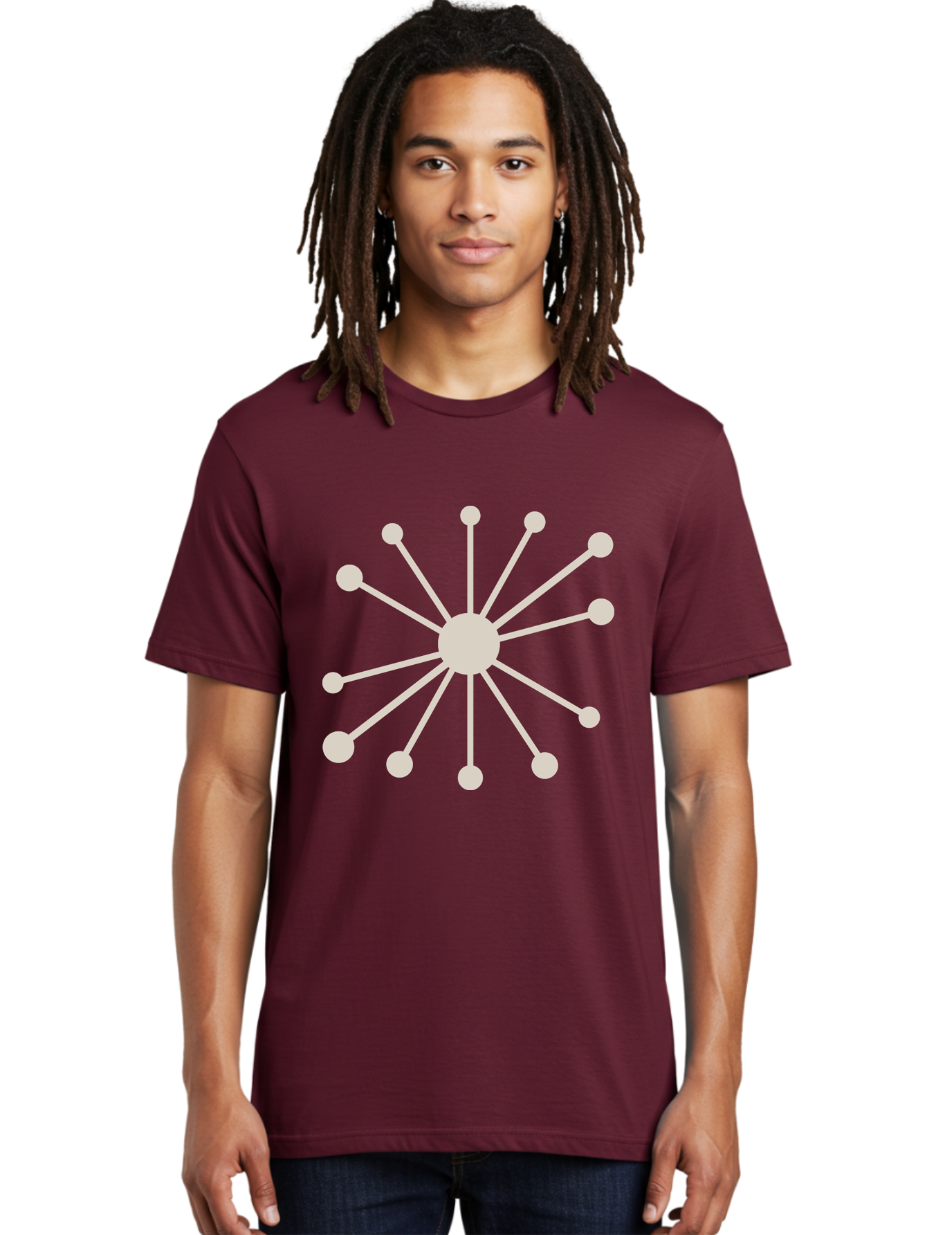 Molecular-Structure Men'S Graphic Tee, 100% Cotton, Comfortable Casual Summer Wear, Machine Washable, Network Diagram, Interconnected Nodes, Web Design, Digital Connections, Futuristic Tech, Abstract Art, Modern Graphic, Minimalist Style Aad010
