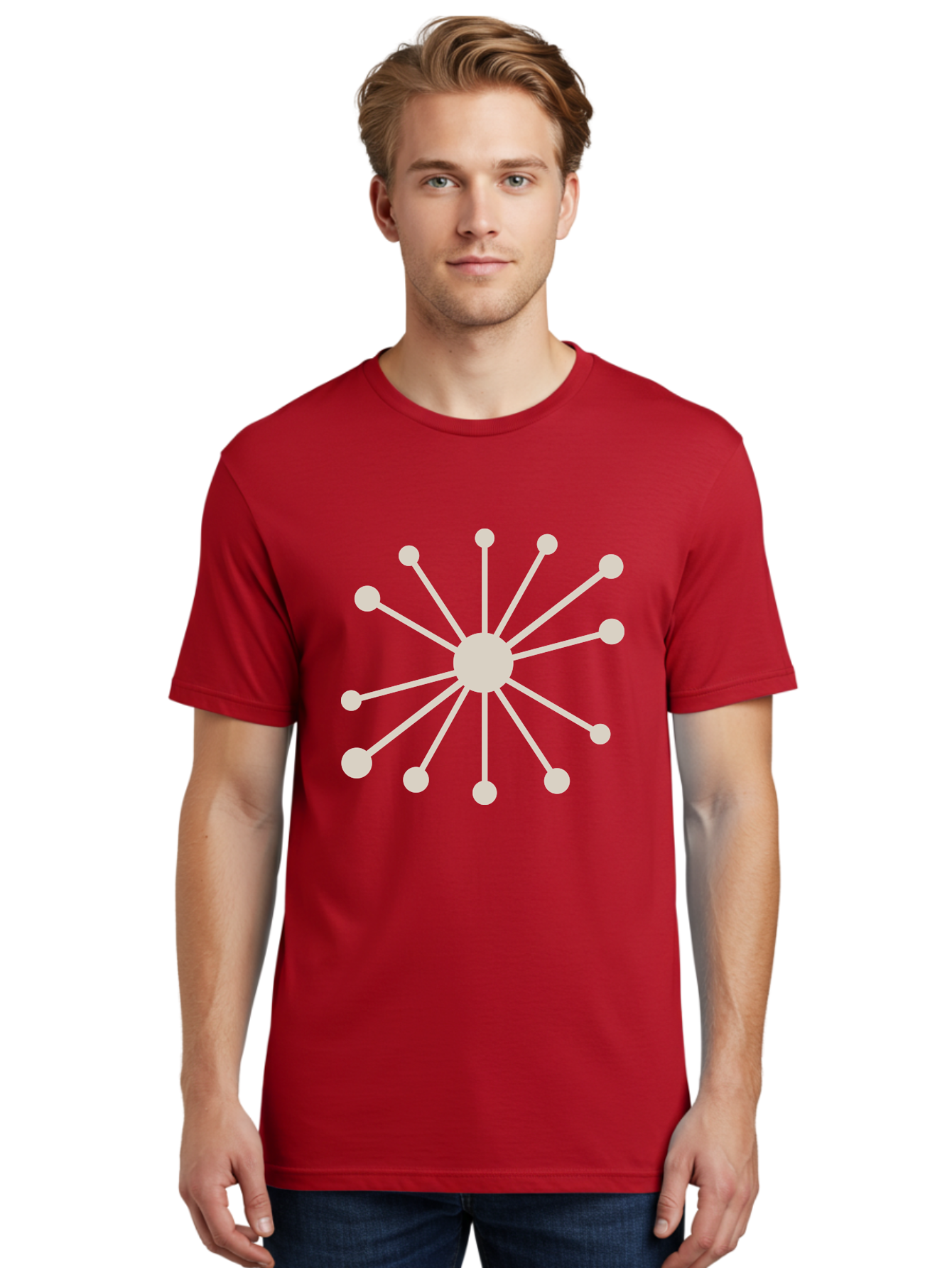 Molecular-Structure Men'S Graphic Tee, 100% Cotton, Comfortable Casual Summer Wear, Machine Washable, Network Diagram, Interconnected Nodes, Web Design, Digital Connections, Futuristic Tech, Abstract Art, Modern Graphic, Minimalist Style Aad010