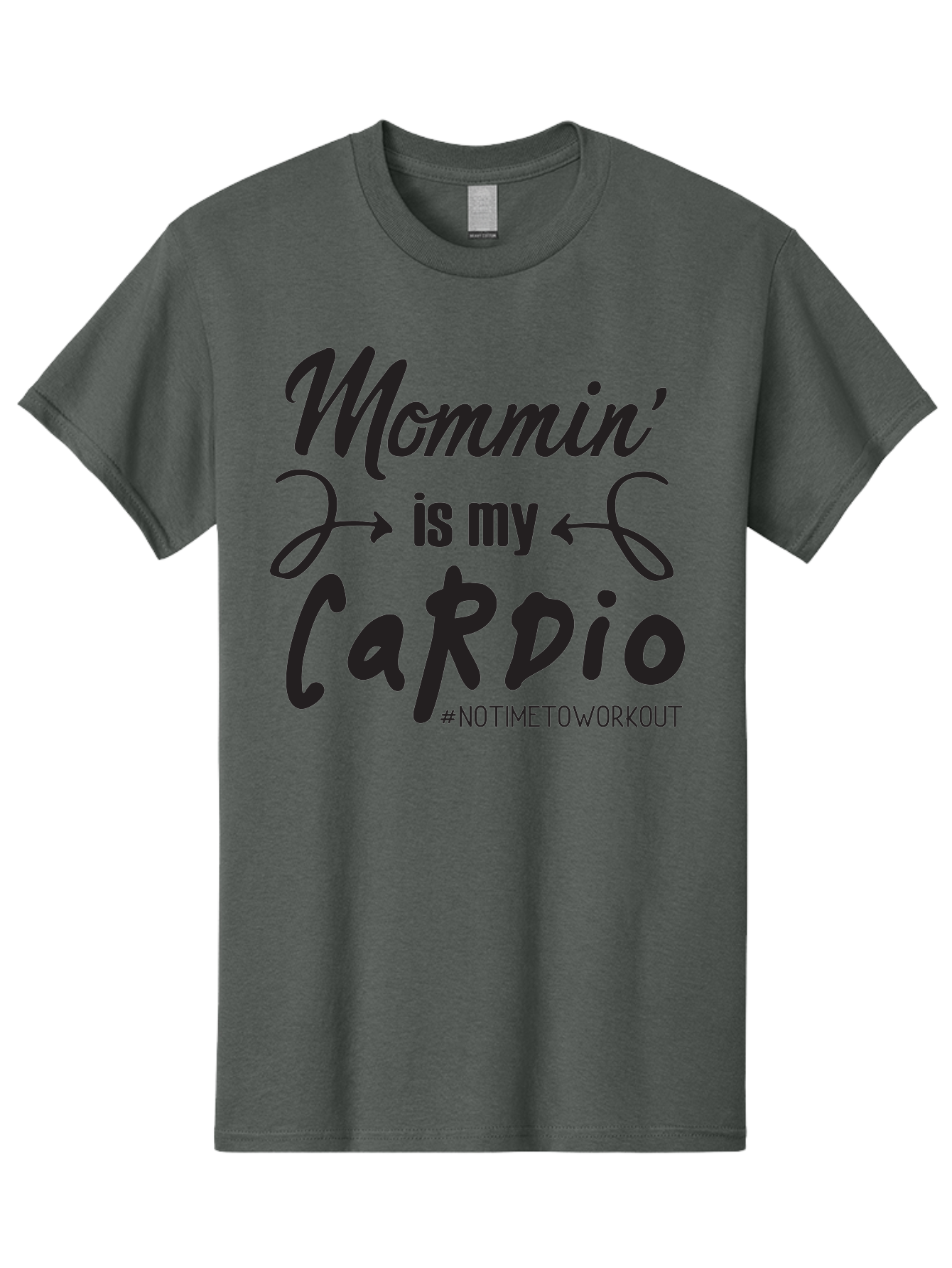 Mommin-Is-My-Cardio Men'S Graphic Tee, 100% Cotton, Comfortable Casual Summer Wear, Machine Washable, Mom Life, Mommin', Cardio Workout, Funny Quotes, Mom Humor, Parenting, Motherhood, Fitness Motivation, Humor For Moms, No Time To Workout Aad016