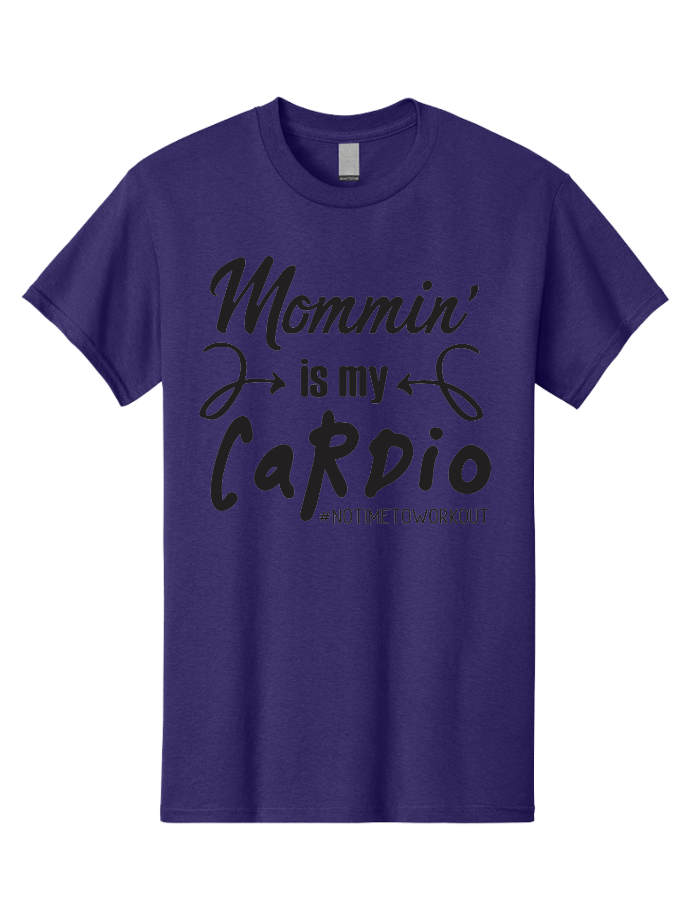 Mommin-Is-My-Cardio Men'S Graphic Tee, 100% Cotton, Comfortable Casual Summer Wear, Machine Washable, Mom Life, Mommin', Cardio Workout, Funny Quotes, Mom Humor, Parenting, Motherhood, Fitness Motivation, Humor For Moms, No Time To Workout Aad016