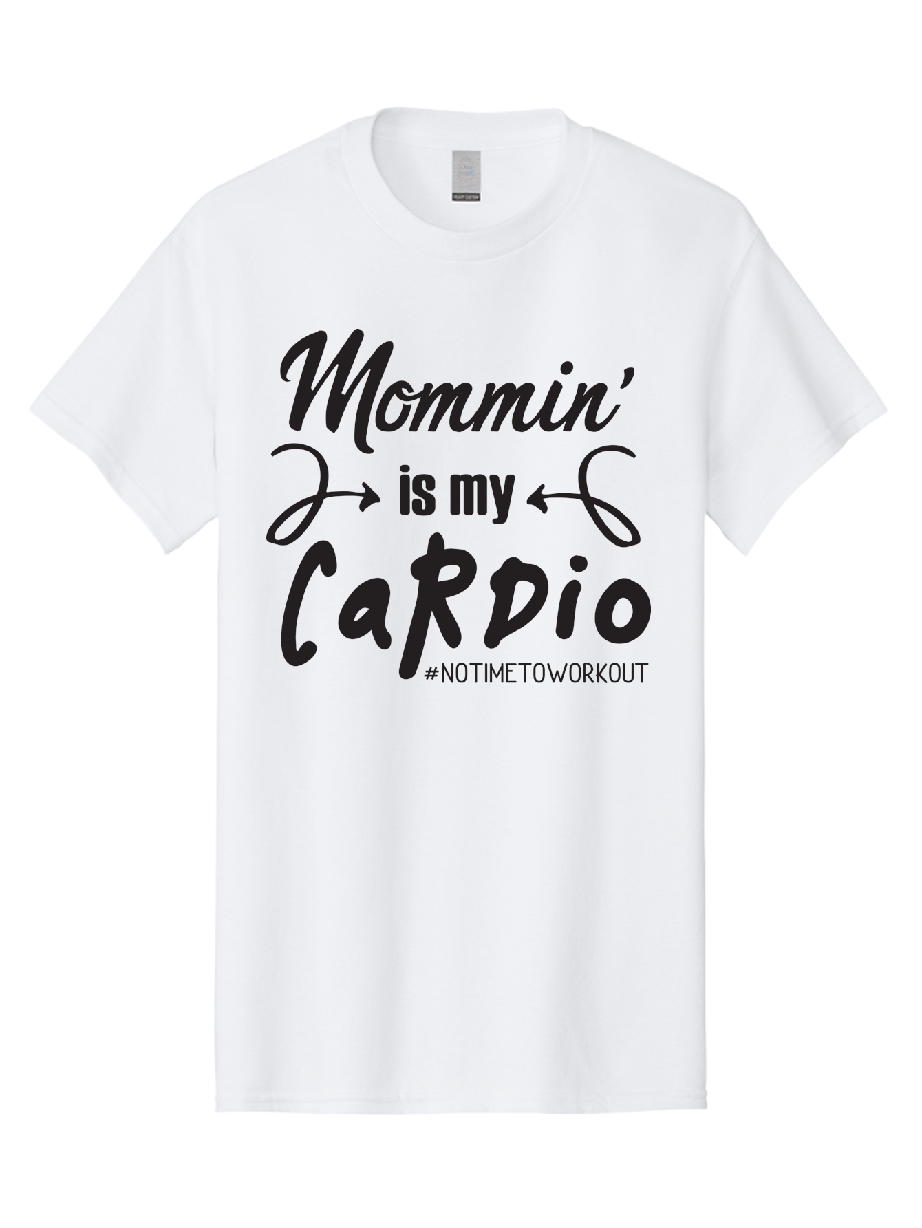 Mommin-Is-My-Cardio Men'S Graphic Tee, 100% Cotton, Comfortable Casual Summer Wear, Machine Washable, Mom Life, Mommin', Cardio Workout, Funny Quotes, Mom Humor, Parenting, Motherhood, Fitness Motivation, Humor For Moms, No Time To Workout Aad016