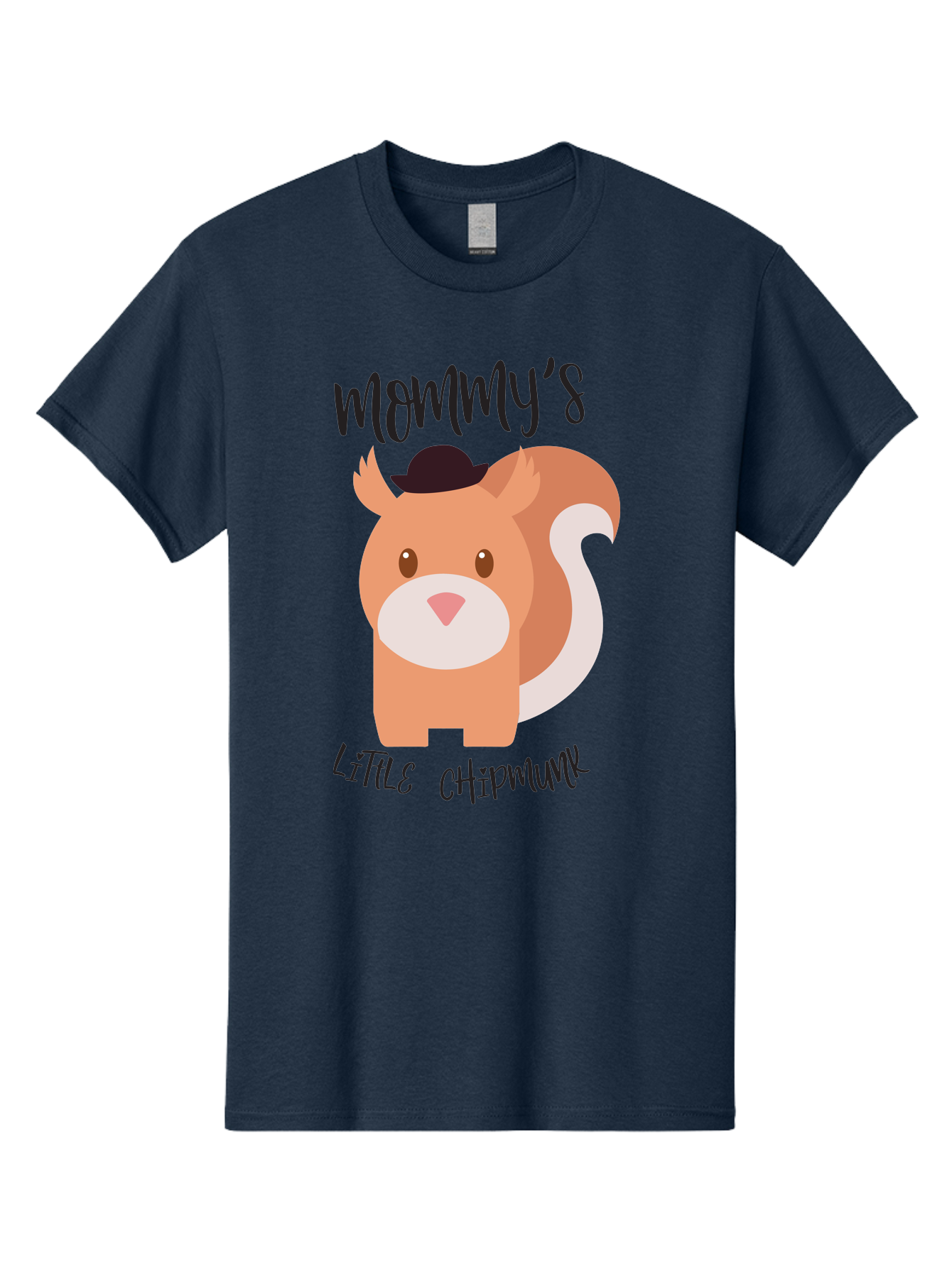 Mommy-S-Little-Chipmunk Men'S Graphic Tee, 100% Cotton, Comfortable Casual Summer Wear, Machine Washable, Chipmunk Cartoon, Animal Graphics, Cartoon Character Design, Nursery Art, Cute Squirrel Illustration, Children'S Graphic Design, Aad017