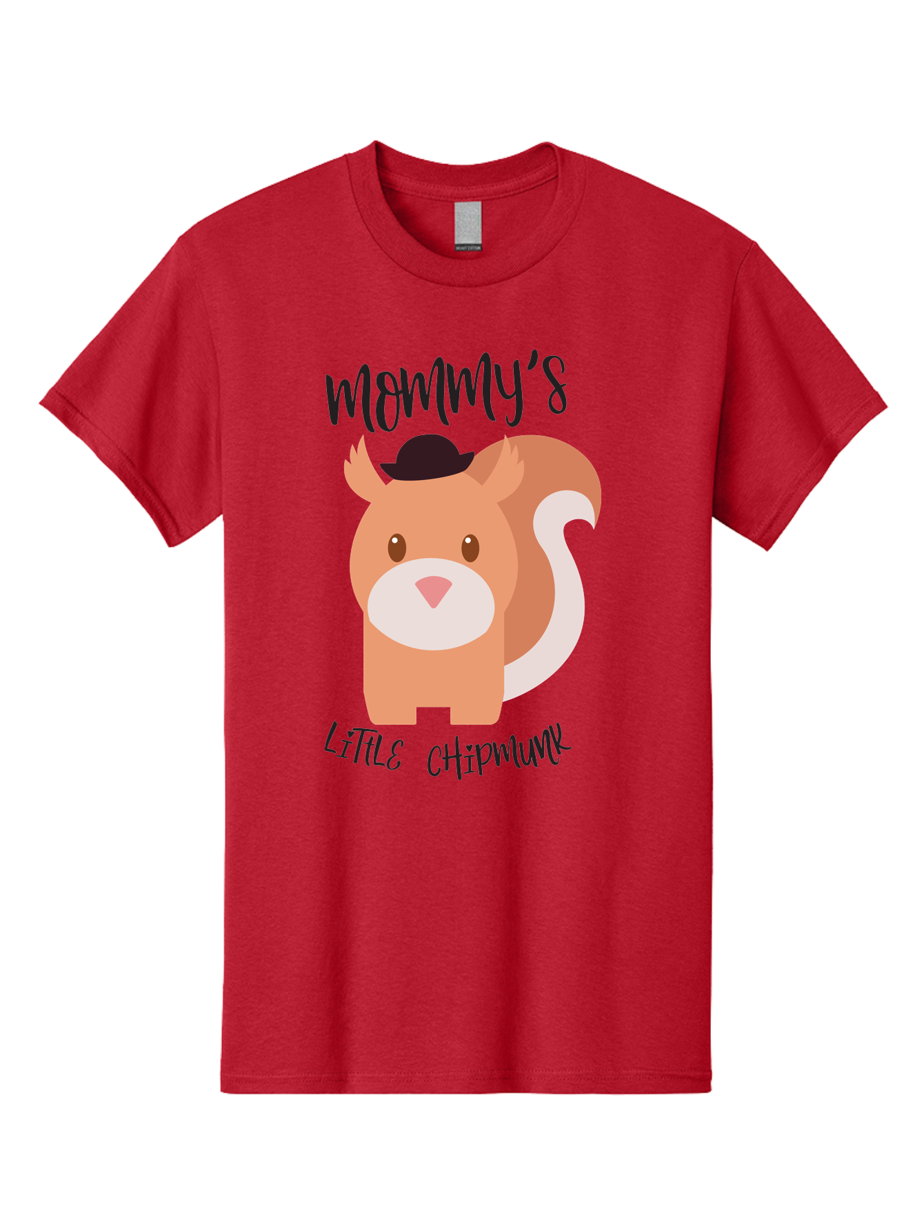 Mommy-S-Little-Chipmunk Men'S Graphic Tee, 100% Cotton, Comfortable Casual Summer Wear, Machine Washable, Chipmunk Cartoon, Animal Graphics, Cartoon Character Design, Nursery Art, Cute Squirrel Illustration, Children'S Graphic Design, Aad017