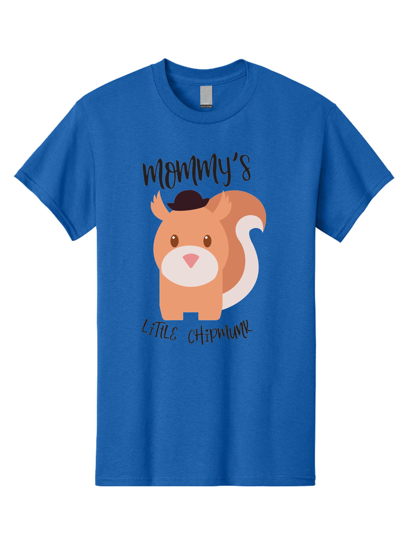 Mommy-S-Little-Chipmunk Men'S Graphic Tee, 100% Cotton, Comfortable Casual Summer Wear, Machine Washable, Chipmunk Cartoon, Animal Graphics, Cartoon Character Design, Nursery Art, Cute Squirrel Illustration, Children'S Graphic Design, Aad017