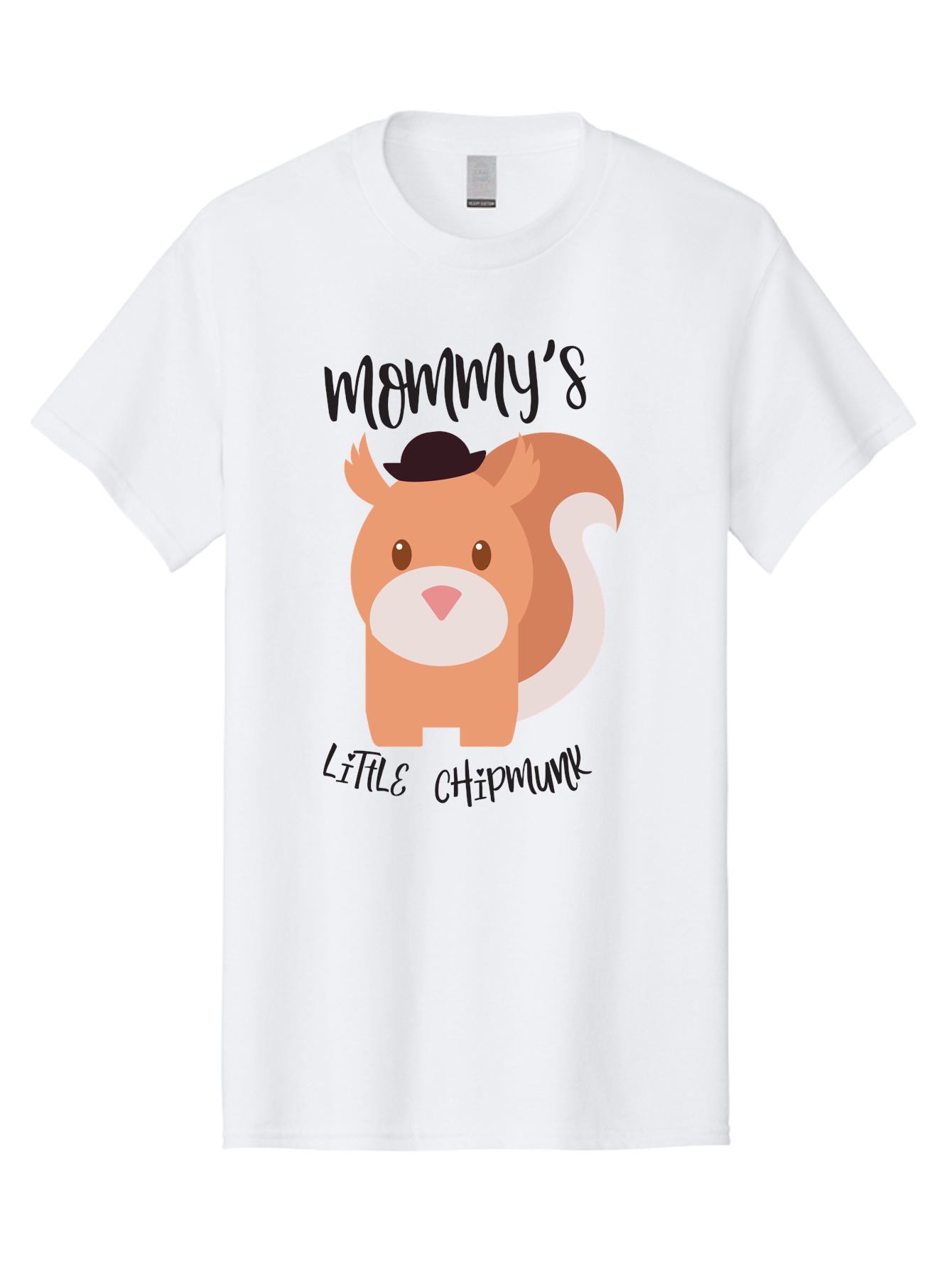 Mommy-S-Little-Chipmunk Men'S Graphic Tee, 100% Cotton, Comfortable Casual Summer Wear, Machine Washable, Chipmunk Cartoon, Animal Graphics, Cartoon Character Design, Nursery Art, Cute Squirrel Illustration, Children'S Graphic Design, Aad017