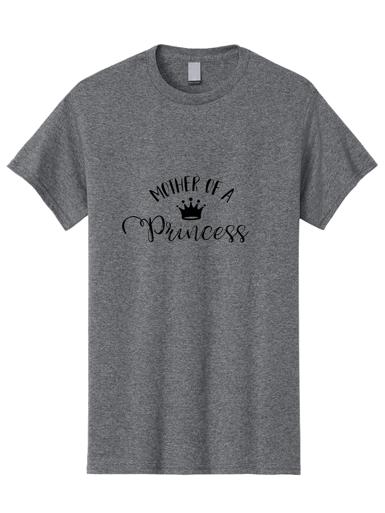 Mother-Of-A-Princess Men'S Graphic Tee, 100% Cotton, Comfortable Casual Summer Wear, Machine Washable, Mother Of A Princess, Princess Crown, Motherhood, Royalty, Feminine Charm, Elegant Design, Black Typography, Crown Icon, Mother Love Aad022