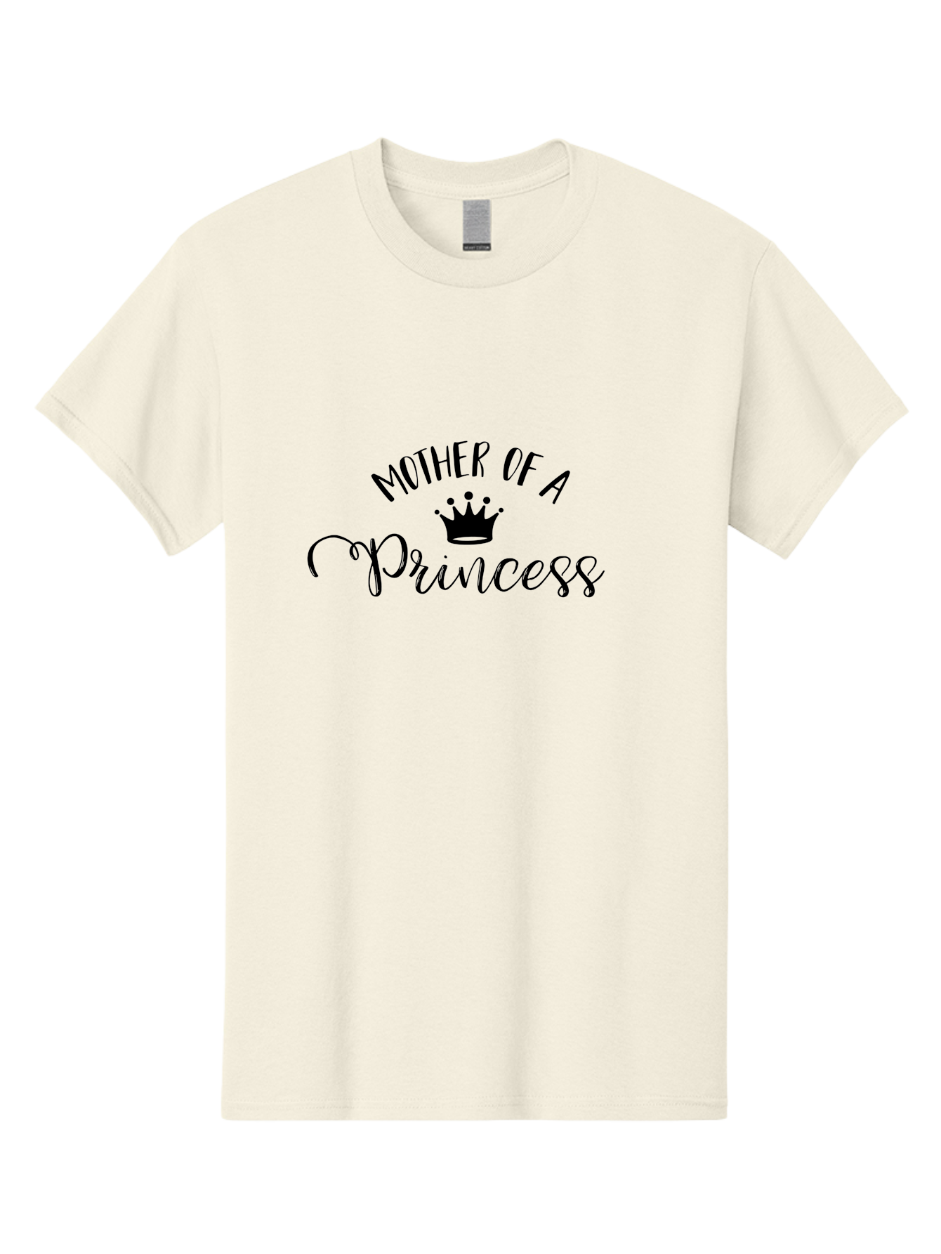 Mother-Of-A-Princess Men'S Graphic Tee, 100% Cotton, Comfortable Casual Summer Wear, Machine Washable, Mother Of A Princess, Princess Crown, Motherhood, Royalty, Feminine Charm, Elegant Design, Black Typography, Crown Icon, Mother Love Aad022