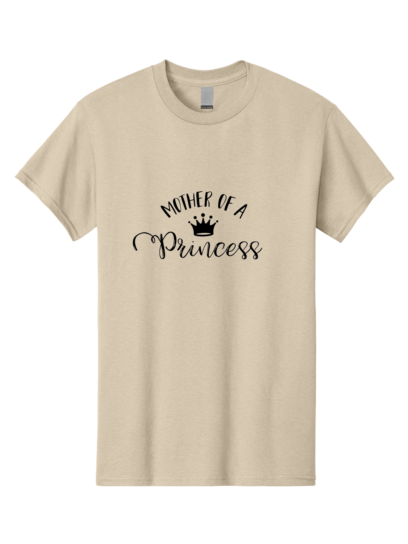 Mother-Of-A-Princess Men'S Graphic Tee, 100% Cotton, Comfortable Casual Summer Wear, Machine Washable, Mother Of A Princess, Princess Crown, Motherhood, Royalty, Feminine Charm, Elegant Design, Black Typography, Crown Icon, Mother Love Aad022