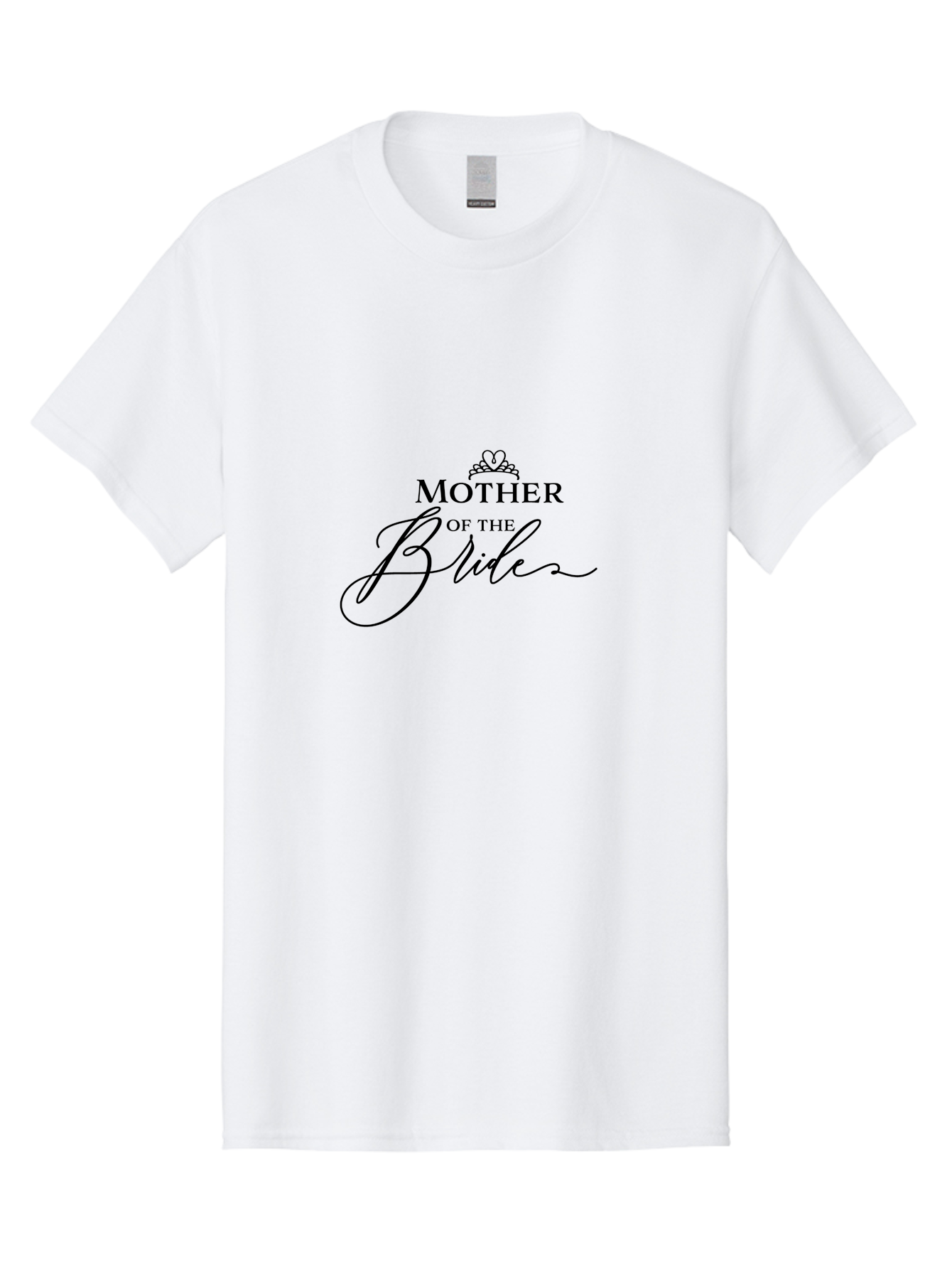 Mother-Of-The-Bride Men'S Graphic Tee, 100% Cotton, Comfortable Casual Summer Wear, Machine Washable, Mother Of The Bride, Wedding Signage, Wedding Decor, Elegant Typography, Calligraphy, Tiara, Heart Motif, Special Occasion, Celebration Aad023