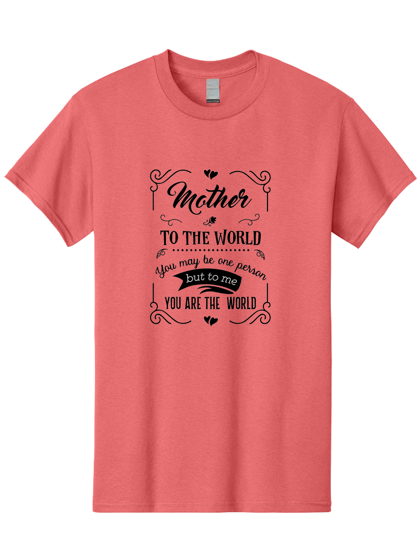 Mother-To-The-World Men'S Graphic Tee, 100% Cotton, Comfortable Casual Summer Wear, Machine Washable, Mother'S Day Quote, Love Message, Mother'S Love, Heartwarming Quote, Emotional Message, Love Letter, Heartfelt Words Aad025
