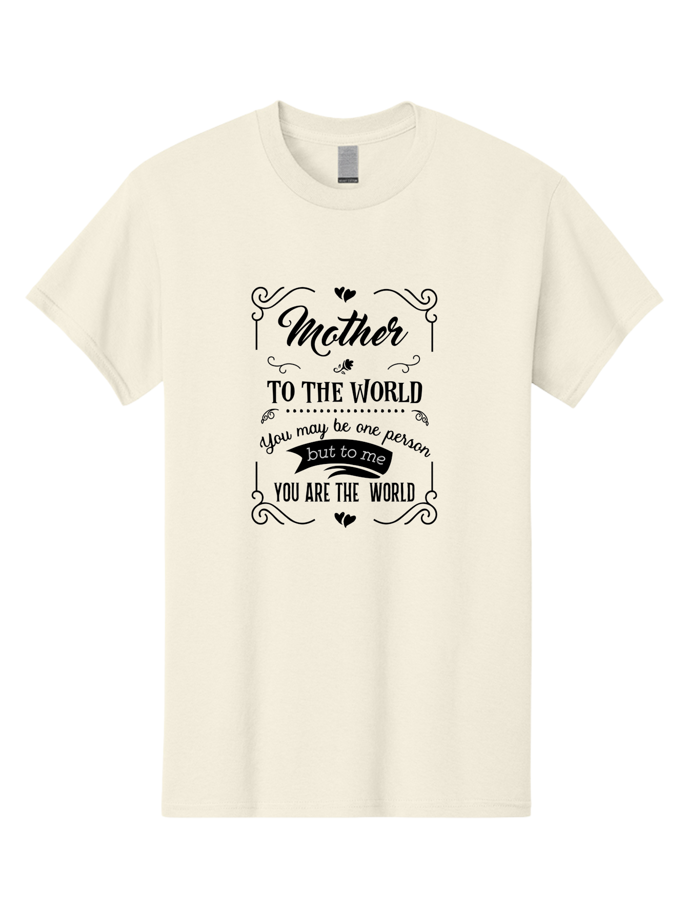 Mother-To-The-World Men'S Graphic Tee, 100% Cotton, Comfortable Casual Summer Wear, Machine Washable, Mother'S Day Quote, Love Message, Mother'S Love, Heartwarming Quote, Emotional Message, Love Letter, Heartfelt Words Aad025