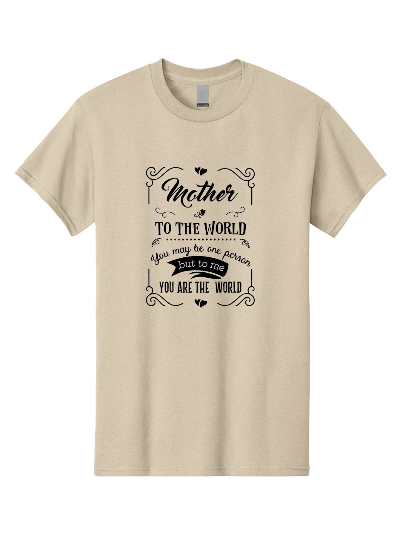 Mother-To-The-World Men'S Graphic Tee, 100% Cotton, Comfortable Casual Summer Wear, Machine Washable, Mother'S Day Quote, Love Message, Mother'S Love, Heartwarming Quote, Emotional Message, Love Letter, Heartfelt Words Aad025