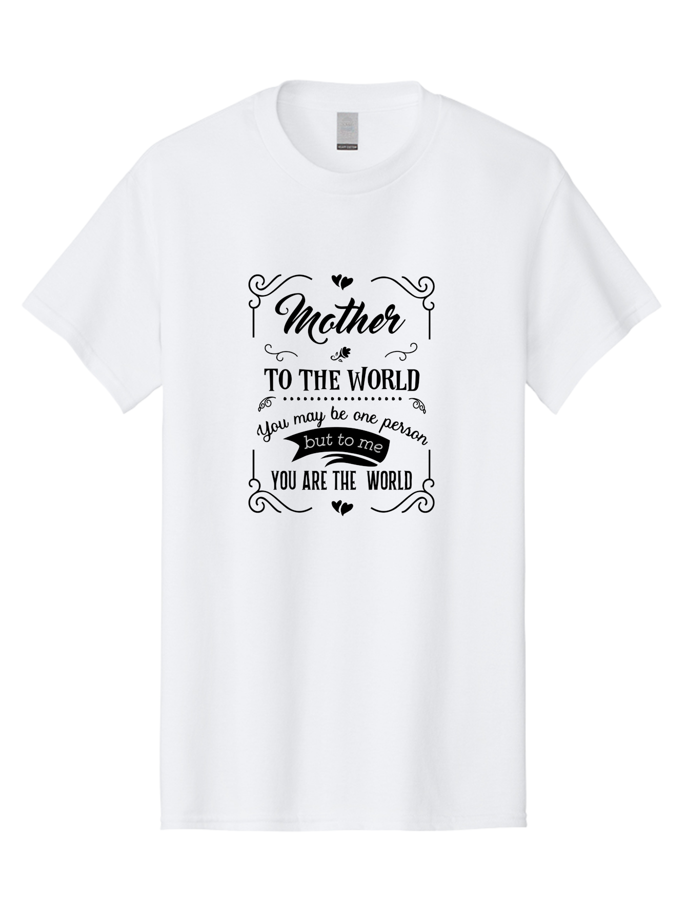 Mother-To-The-World Men'S Graphic Tee, 100% Cotton, Comfortable Casual Summer Wear, Machine Washable, Mother'S Day Quote, Love Message, Mother'S Love, Heartwarming Quote, Emotional Message, Love Letter, Heartfelt Words Aad025