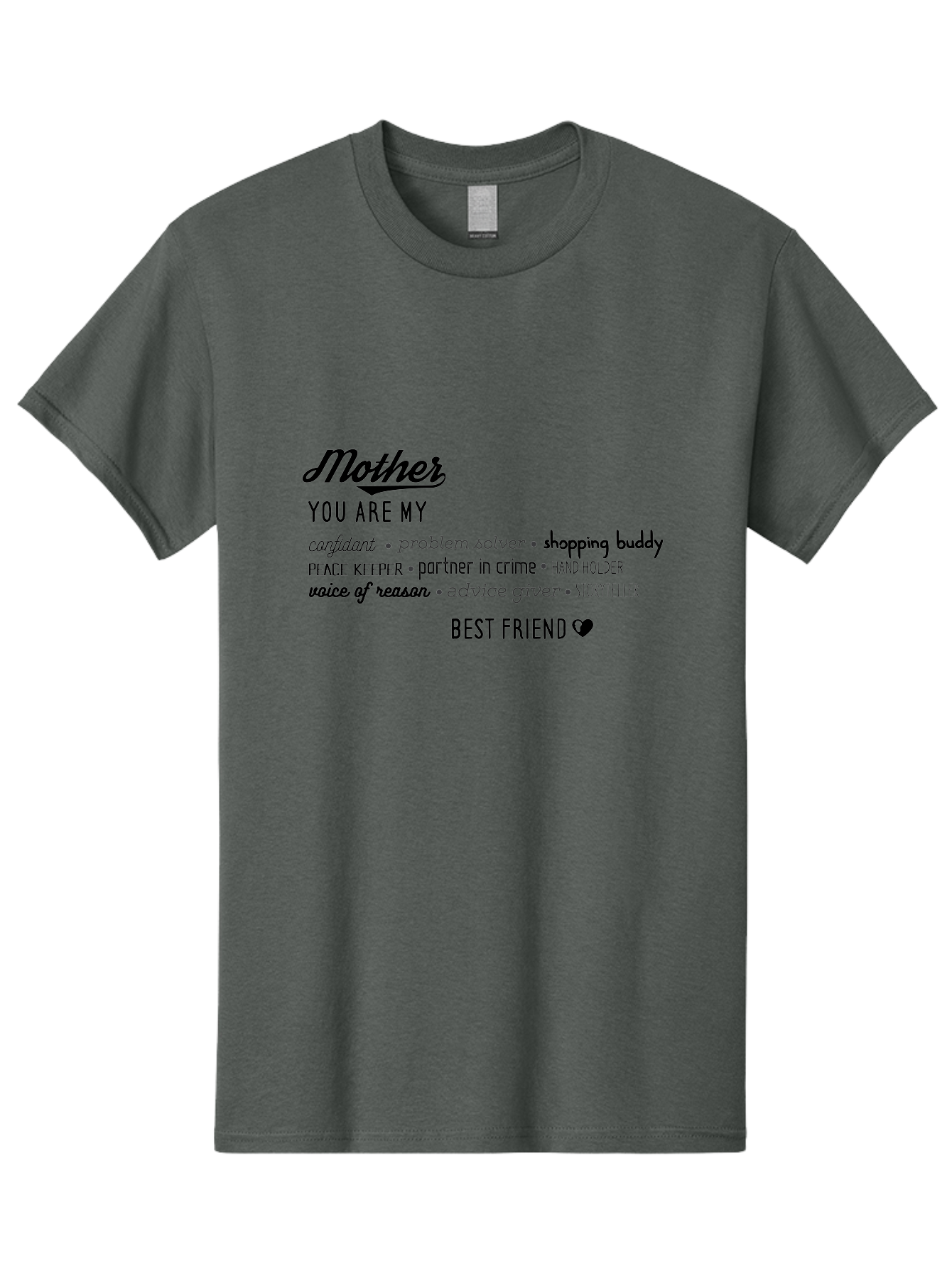 Mother Men'S Graphic Tee, 100% Cotton, Comfortable Casual Summer Wear, Machine Washable, Mother'S Day Card, Personalized Gift, Mother'S Love, Best Friend, Heartfelt Message, Appreciation, Gratitude, Mother'S Role, Family Bonding, Aad026