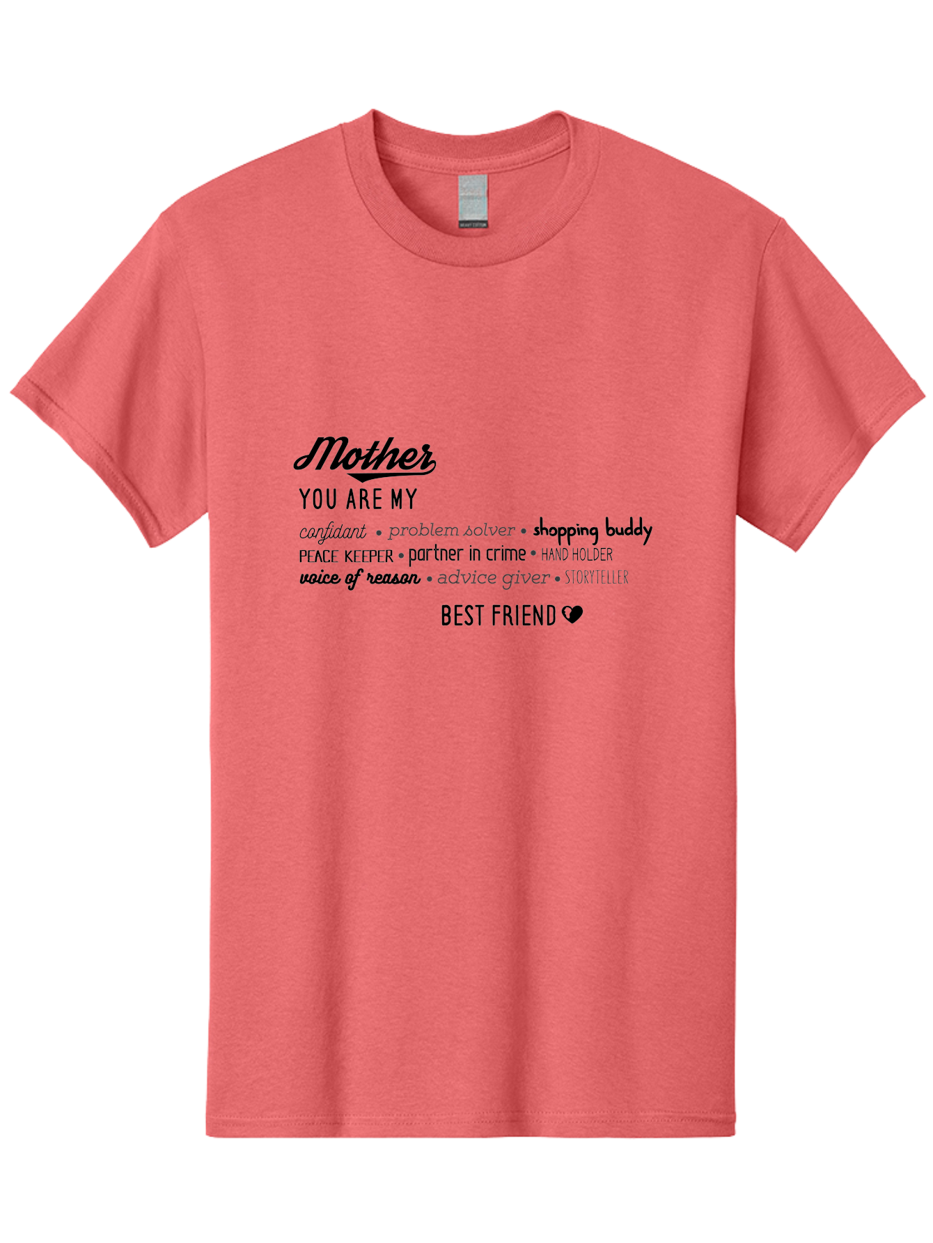 Mother Men'S Graphic Tee, 100% Cotton, Comfortable Casual Summer Wear, Machine Washable, Mother'S Day Card, Personalized Gift, Mother'S Love, Best Friend, Heartfelt Message, Appreciation, Gratitude, Mother'S Role, Family Bonding, Aad026