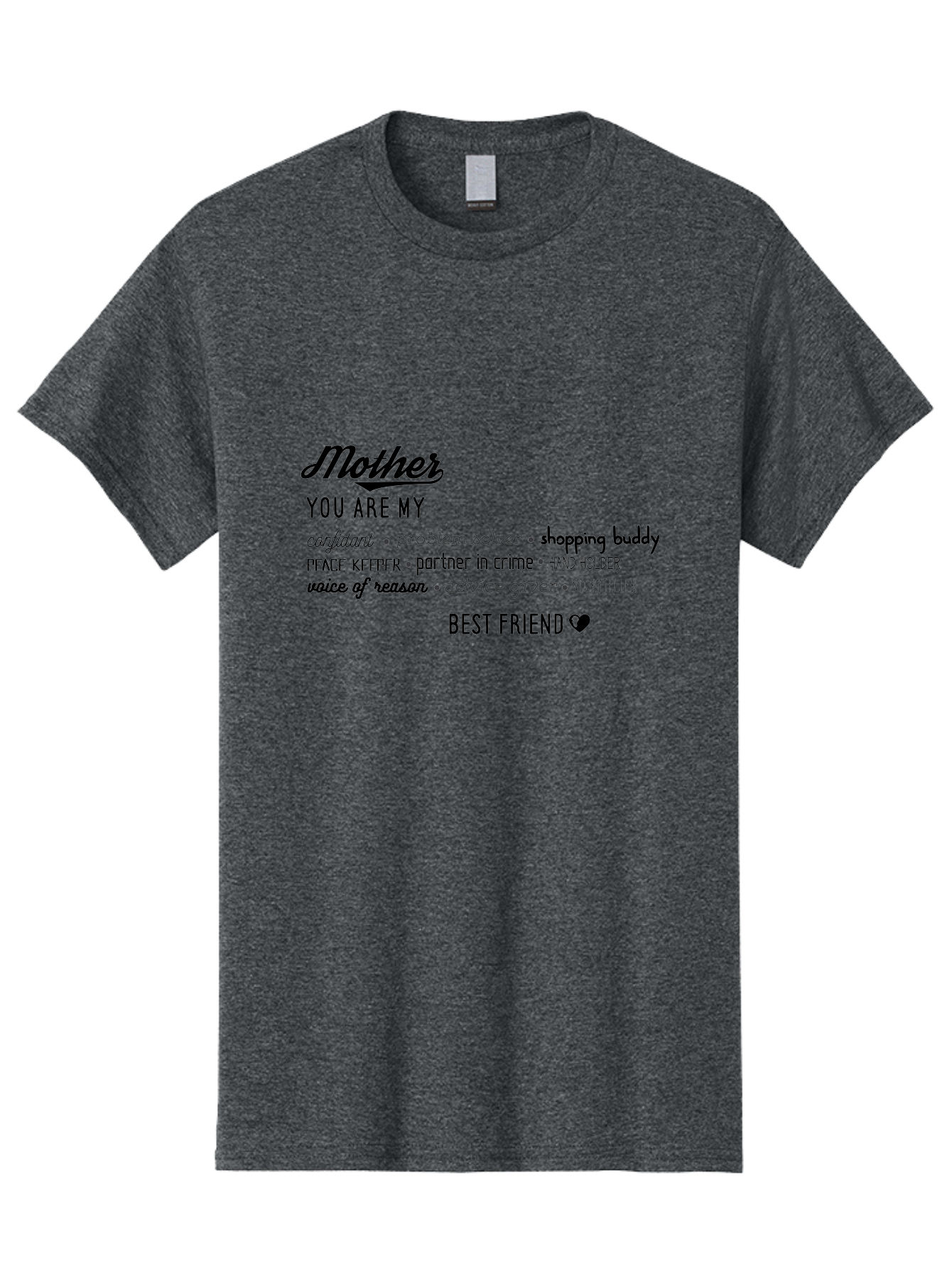 Mother Men'S Graphic Tee, 100% Cotton, Comfortable Casual Summer Wear, Machine Washable, Mother'S Day Card, Personalized Gift, Mother'S Love, Best Friend, Heartfelt Message, Appreciation, Gratitude, Mother'S Role, Family Bonding, Aad026