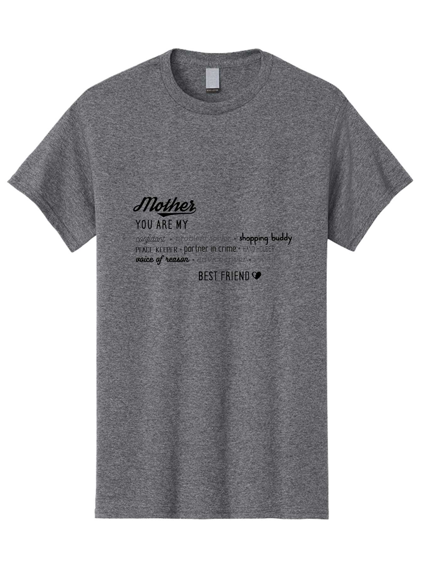 Mother Men'S Graphic Tee, 100% Cotton, Comfortable Casual Summer Wear, Machine Washable, Mother'S Day Card, Personalized Gift, Mother'S Love, Best Friend, Heartfelt Message, Appreciation, Gratitude, Mother'S Role, Family Bonding, Aad026
