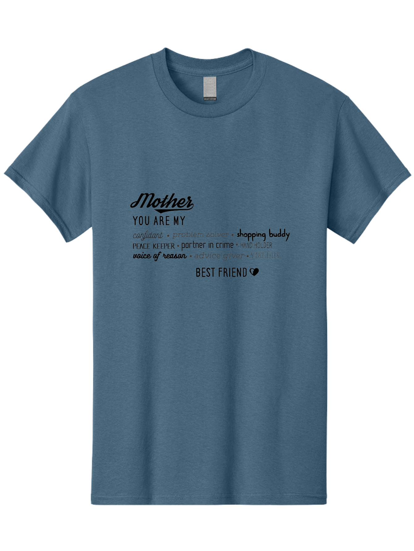 Mother Men'S Graphic Tee, 100% Cotton, Comfortable Casual Summer Wear, Machine Washable, Mother'S Day Card, Personalized Gift, Mother'S Love, Best Friend, Heartfelt Message, Appreciation, Gratitude, Mother'S Role, Family Bonding, Aad026
