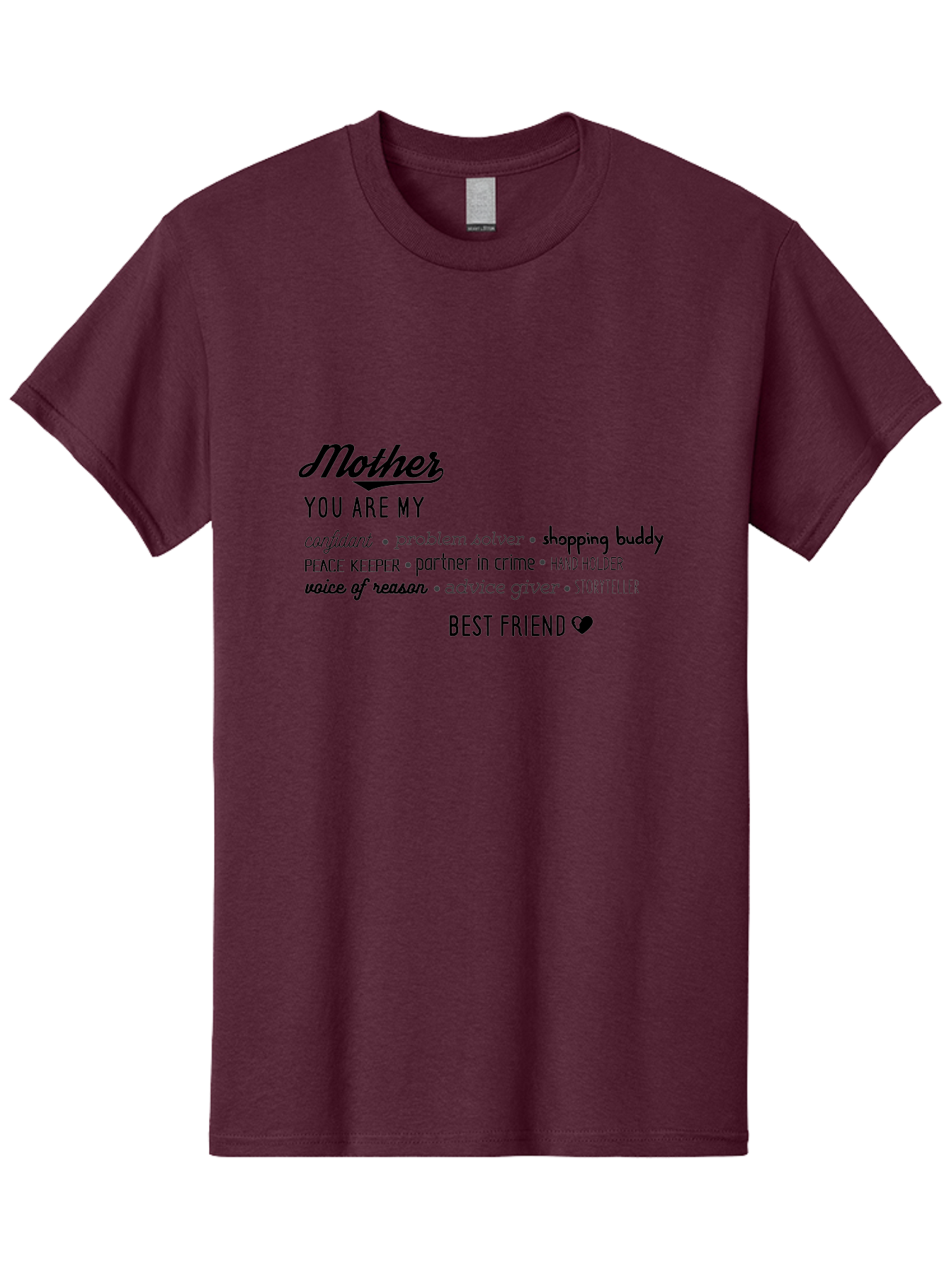 Mother Men'S Graphic Tee, 100% Cotton, Comfortable Casual Summer Wear, Machine Washable, Mother'S Day Card, Personalized Gift, Mother'S Love, Best Friend, Heartfelt Message, Appreciation, Gratitude, Mother'S Role, Family Bonding, Aad026