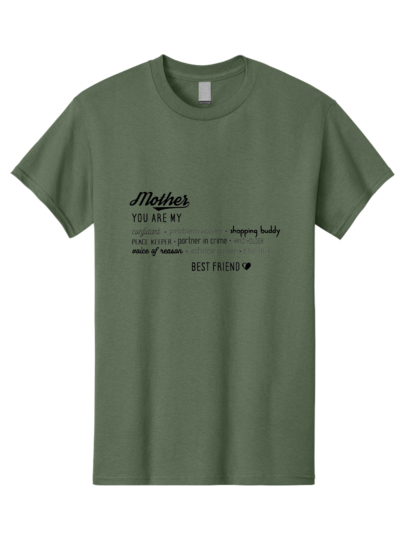 Mother Men'S Graphic Tee, 100% Cotton, Comfortable Casual Summer Wear, Machine Washable, Mother'S Day Card, Personalized Gift, Mother'S Love, Best Friend, Heartfelt Message, Appreciation, Gratitude, Mother'S Role, Family Bonding, Aad026