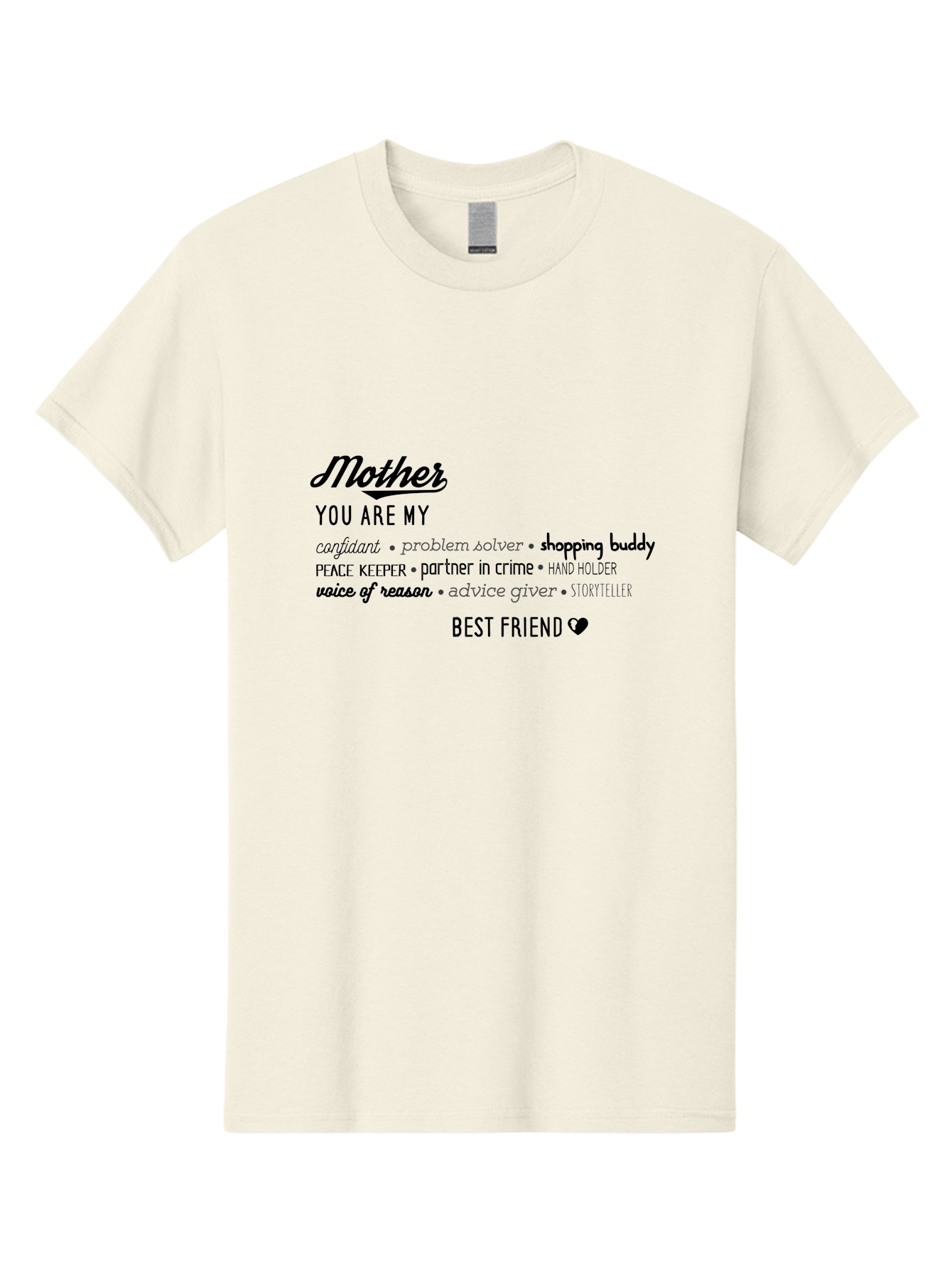 Mother Men'S Graphic Tee, 100% Cotton, Comfortable Casual Summer Wear, Machine Washable, Mother'S Day Card, Personalized Gift, Mother'S Love, Best Friend, Heartfelt Message, Appreciation, Gratitude, Mother'S Role, Family Bonding, Aad026