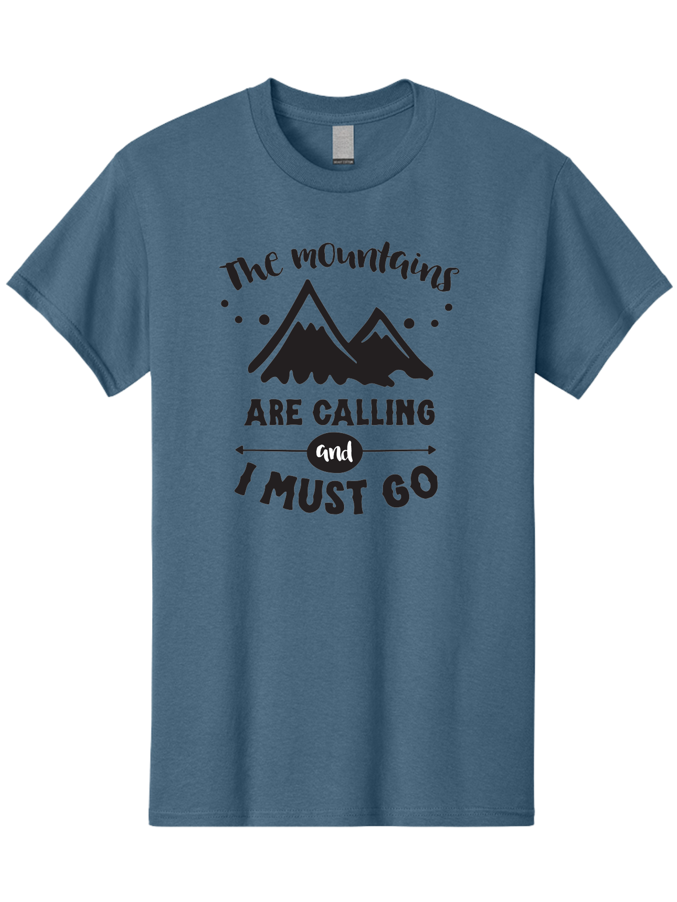 Mountains-Are-Calling Men'S Graphic Tee, 100% Cotton, Comfortable Casual Summer Wear, Machine Washable, Mountain Adventure, Adventure Travel, Inspirational Quote, Outdoorsy, Wanderlust, Motivational Quote, Travel Quote, Adventure Seeking, Aad030