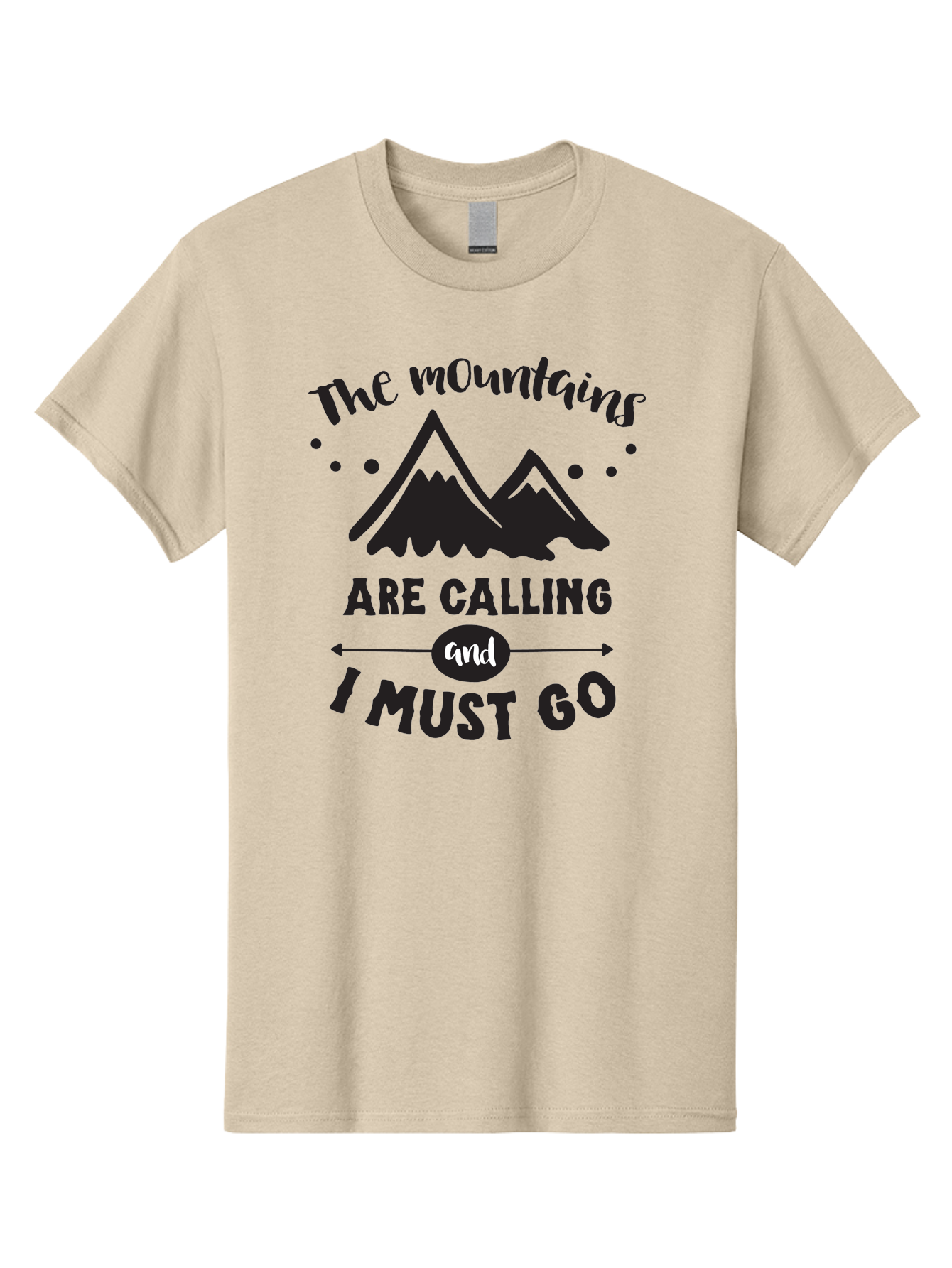Mountains-Are-Calling Men'S Graphic Tee, 100% Cotton, Comfortable Casual Summer Wear, Machine Washable, Mountain Adventure, Adventure Travel, Inspirational Quote, Outdoorsy, Wanderlust, Motivational Quote, Travel Quote, Adventure Seeking, Aad030