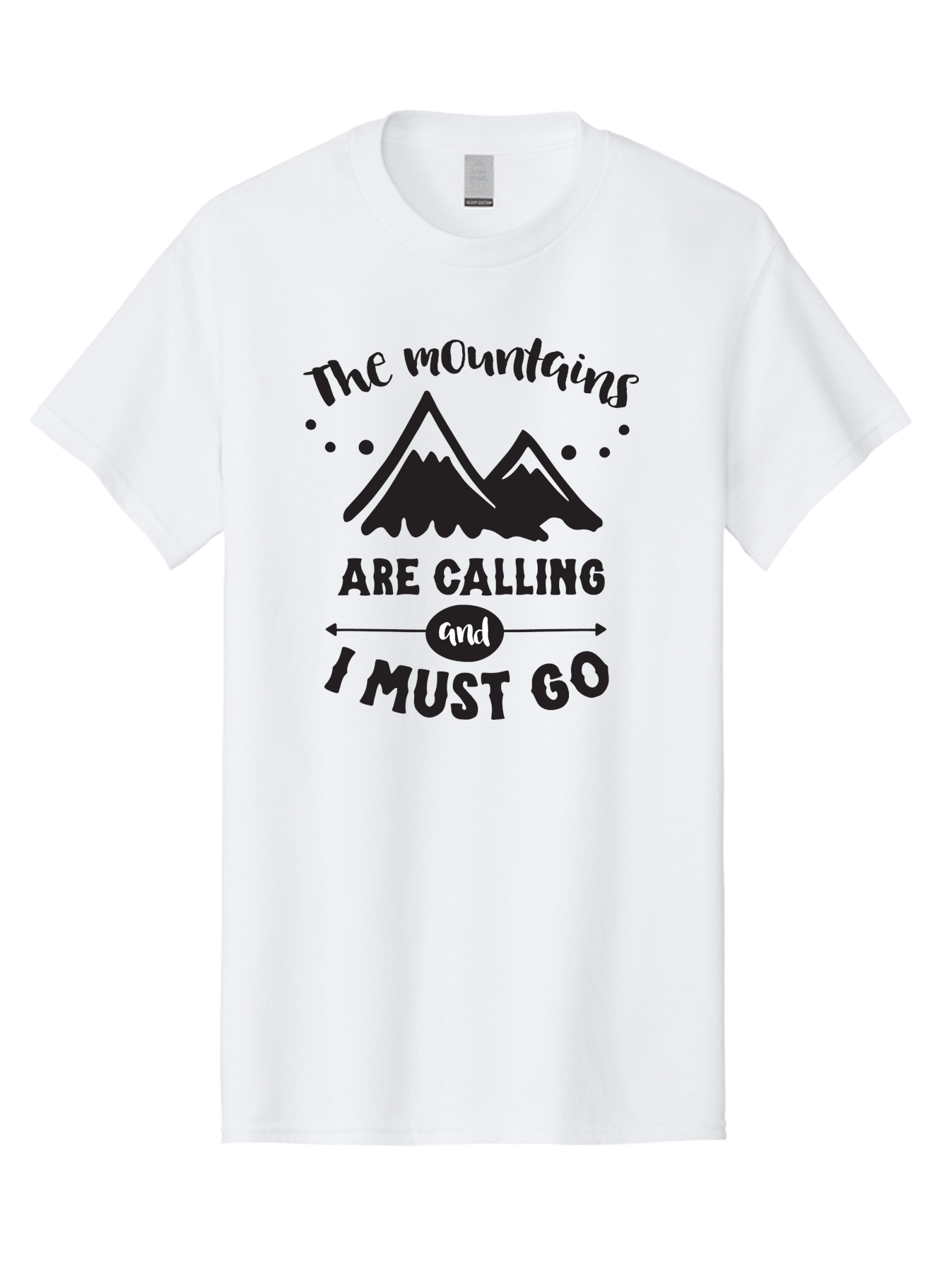 Mountains-Are-Calling Men'S Graphic Tee, 100% Cotton, Comfortable Casual Summer Wear, Machine Washable, Mountain Adventure, Adventure Travel, Inspirational Quote, Outdoorsy, Wanderlust, Motivational Quote, Travel Quote, Adventure Seeking, Aad030