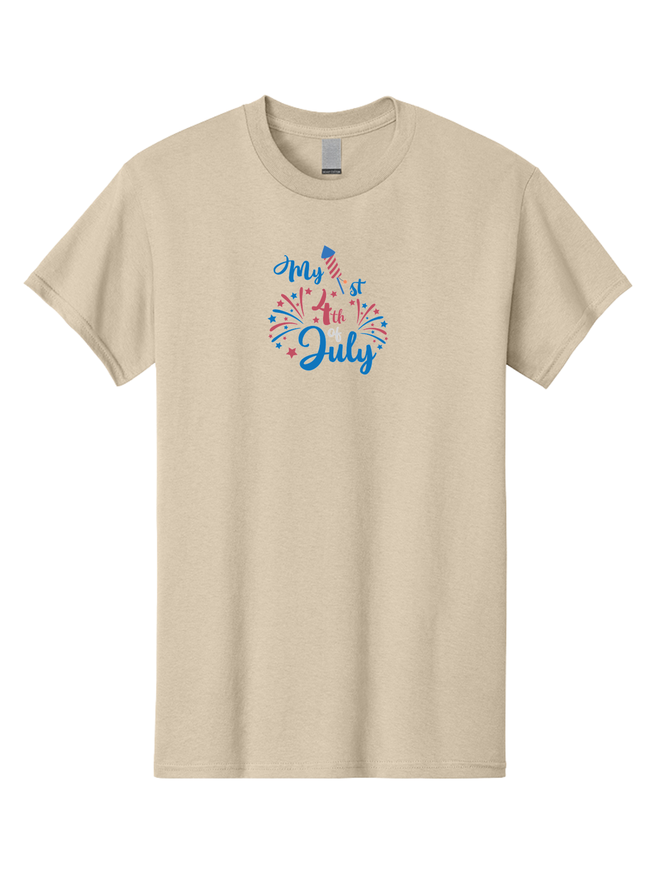 My-1St-4Th-Of-July Men'S Graphic Tee, 100% Cotton, Comfortable Casual Summer Wear, Machine Washable, 4Th Of July Celebration, Fireworks Display, Festive Atmosphere, Baby'S First 4Th Of July, Independence Day, Holiday Cheer, Patriotic Theme, Aad032