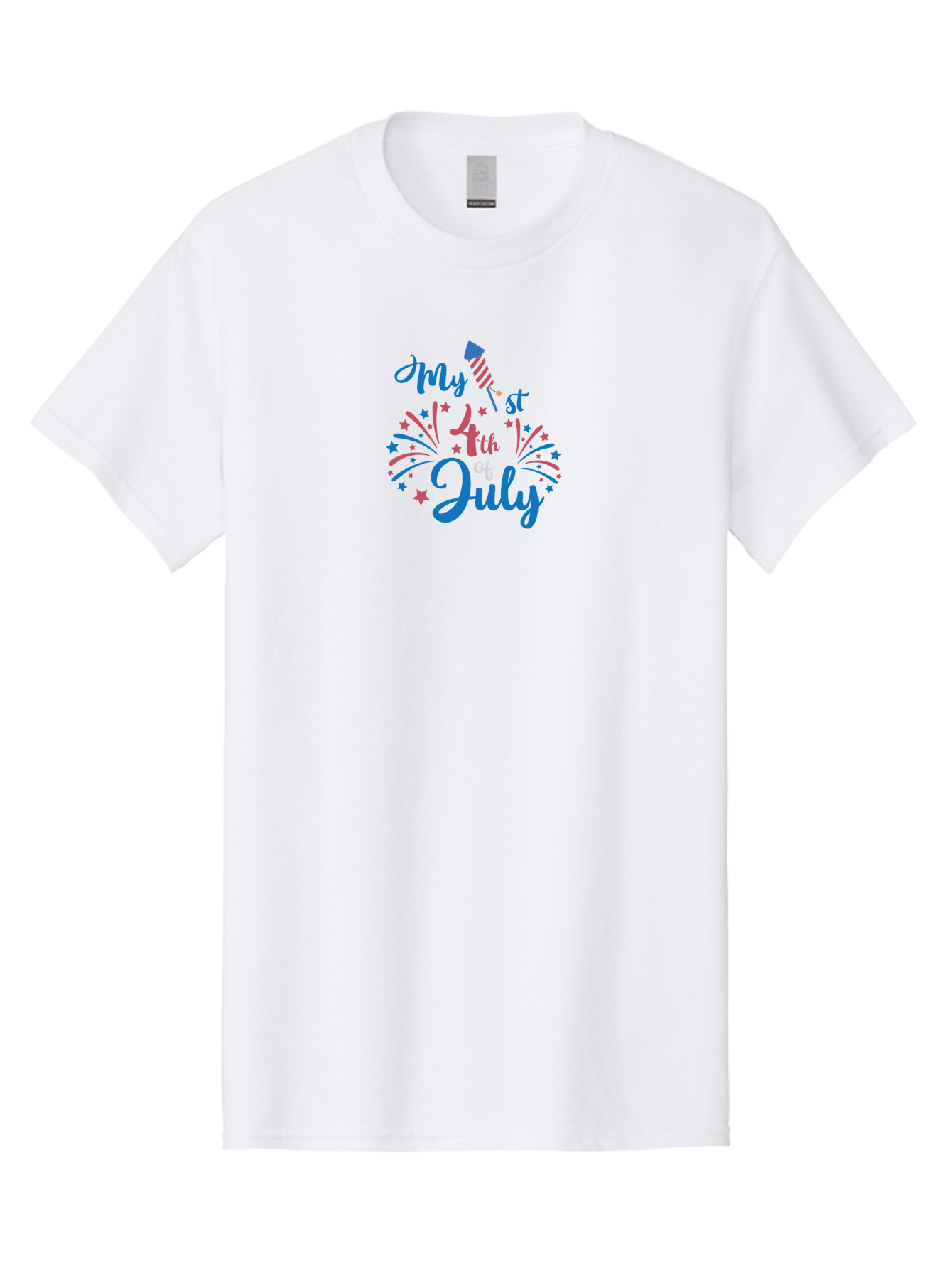 My-1St-4Th-Of-July Men'S Graphic Tee, 100% Cotton, Comfortable Casual Summer Wear, Machine Washable, 4Th Of July Celebration, Fireworks Display, Festive Atmosphere, Baby'S First 4Th Of July, Independence Day, Holiday Cheer, Patriotic Theme, Aad032