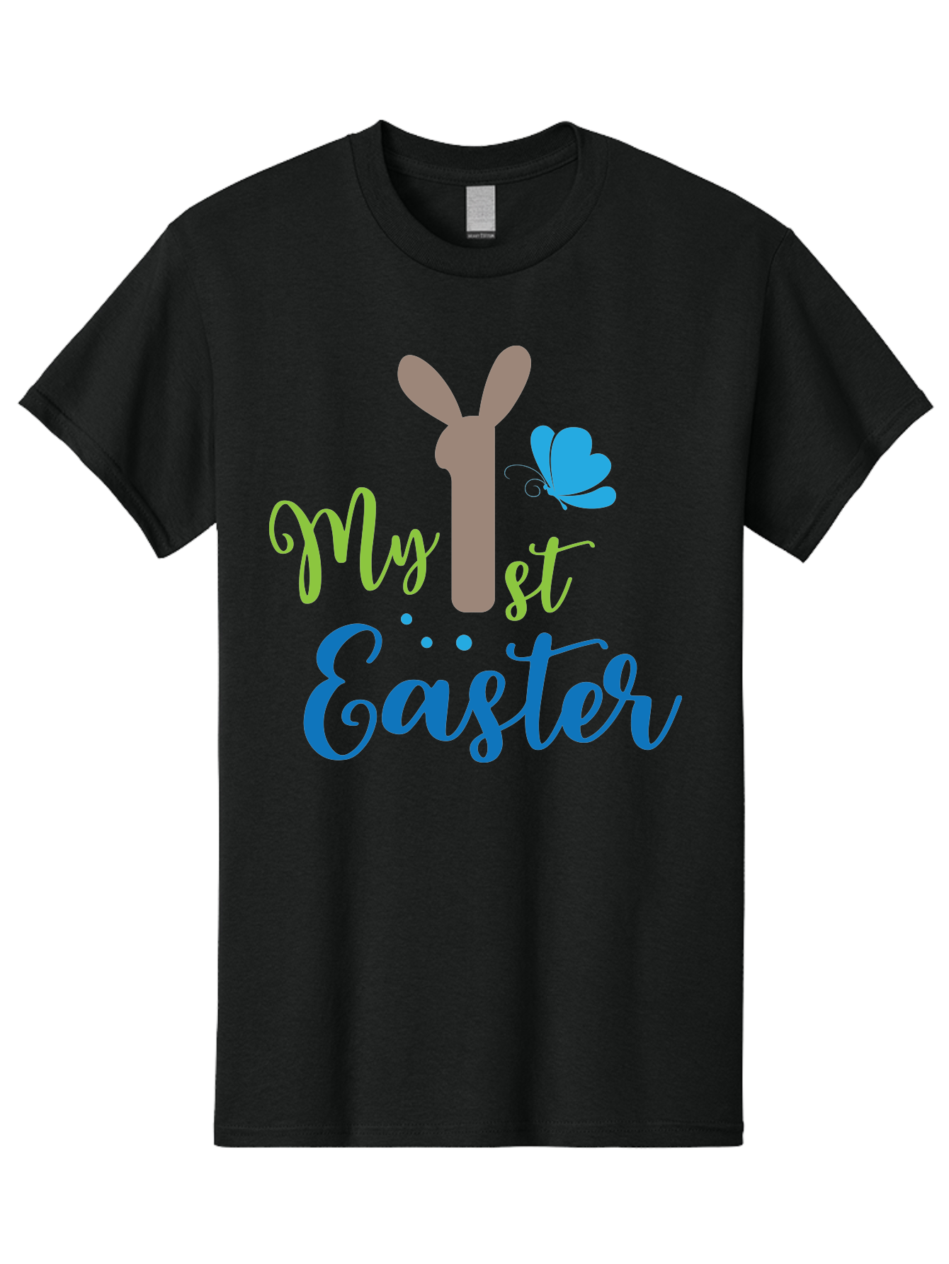 My-1St-Easter Men'S Graphic Tee, 100% Cotton, Comfortable Casual Summer Wear, Machine Washable, Easter Bunny Design, Baby'S First Easter, Easter Celebration, Spring Theme, Childrens Artwork, Cute Graphics, Festive Decorations, Easter Eggs, Aad034