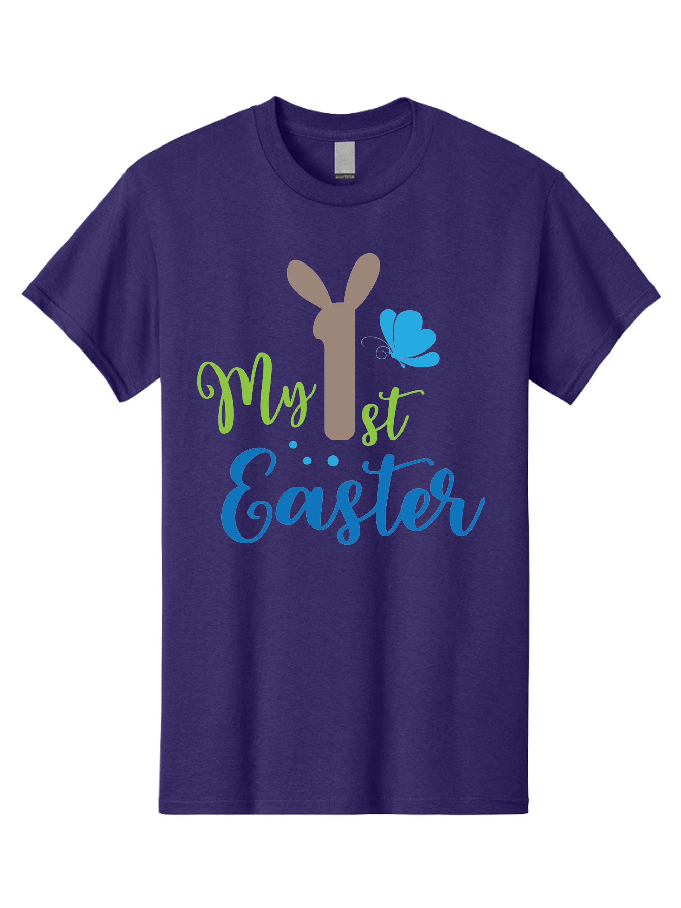 My-1St-Easter Men'S Graphic Tee, 100% Cotton, Comfortable Casual Summer Wear, Machine Washable, Easter Bunny Design, Baby'S First Easter, Easter Celebration, Spring Theme, Childrens Artwork, Cute Graphics, Festive Decorations, Easter Eggs, Aad034