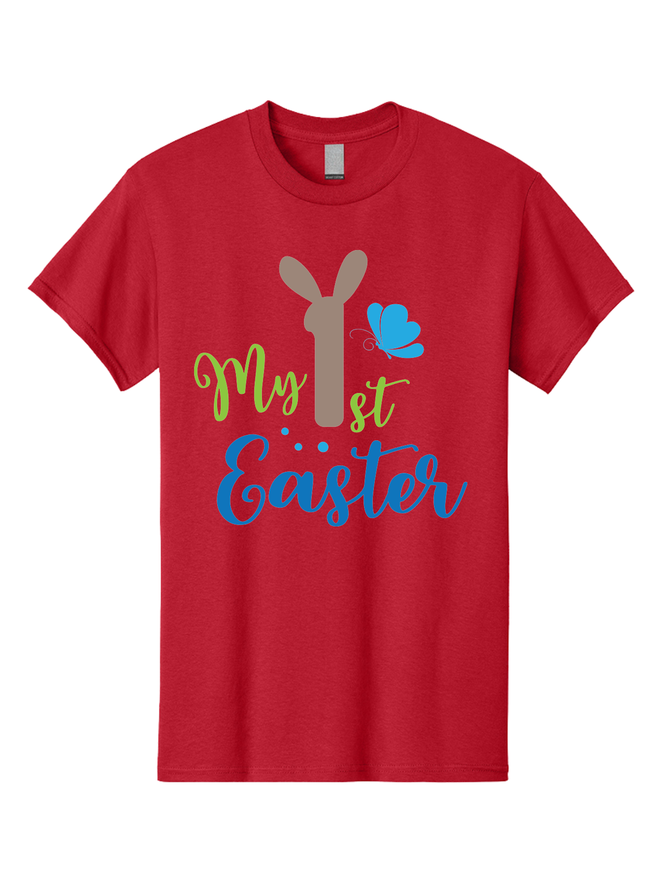 My-1St-Easter Men'S Graphic Tee, 100% Cotton, Comfortable Casual Summer Wear, Machine Washable, Easter Bunny Design, Baby'S First Easter, Easter Celebration, Spring Theme, Childrens Artwork, Cute Graphics, Festive Decorations, Easter Eggs, Aad034
