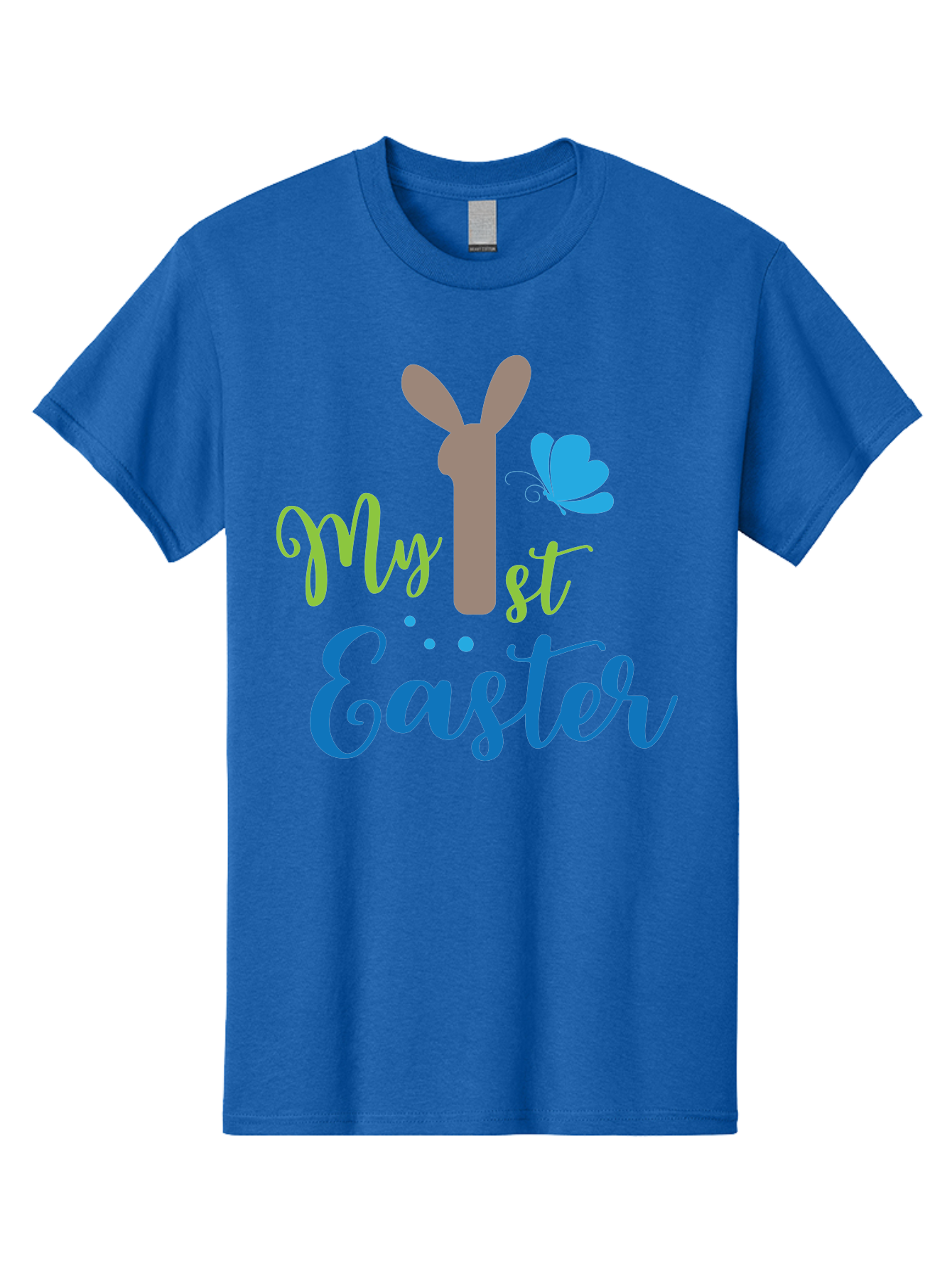 My-1St-Easter Men'S Graphic Tee, 100% Cotton, Comfortable Casual Summer Wear, Machine Washable, Easter Bunny Design, Baby'S First Easter, Easter Celebration, Spring Theme, Childrens Artwork, Cute Graphics, Festive Decorations, Easter Eggs, Aad034