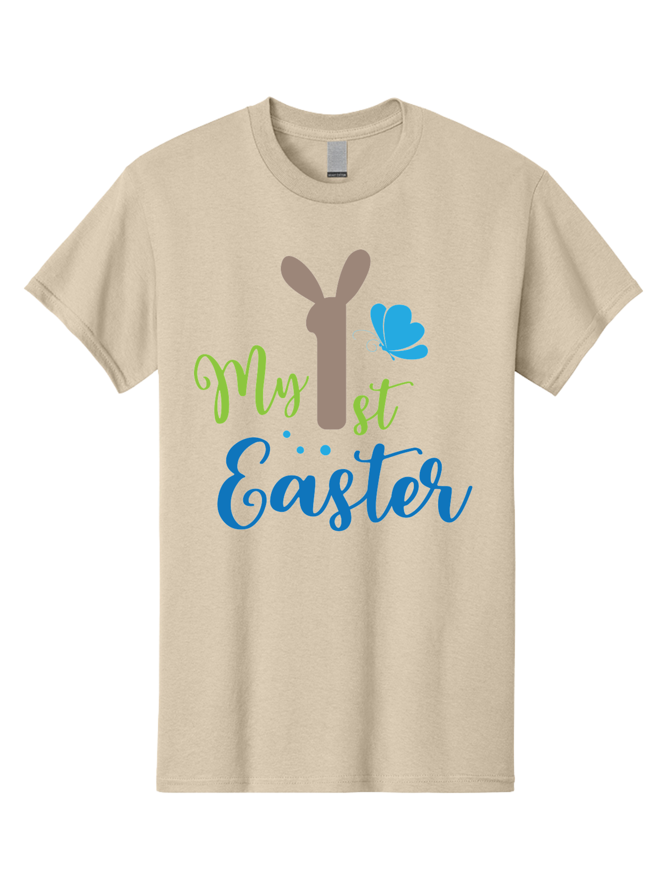 My-1St-Easter Men'S Graphic Tee, 100% Cotton, Comfortable Casual Summer Wear, Machine Washable, Easter Bunny Design, Baby'S First Easter, Easter Celebration, Spring Theme, Childrens Artwork, Cute Graphics, Festive Decorations, Easter Eggs, Aad034